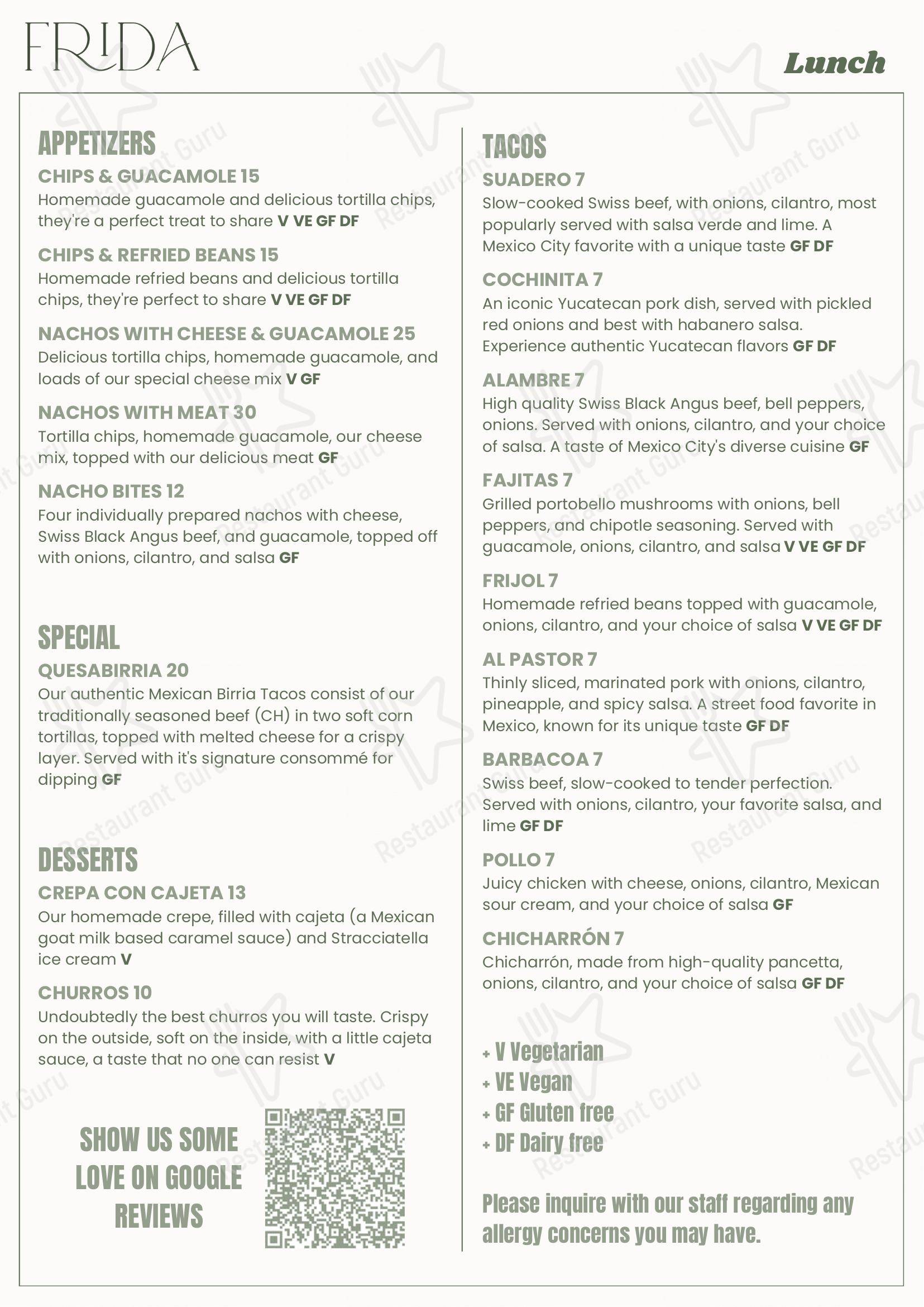Menu di Frida Seefeld - Menu