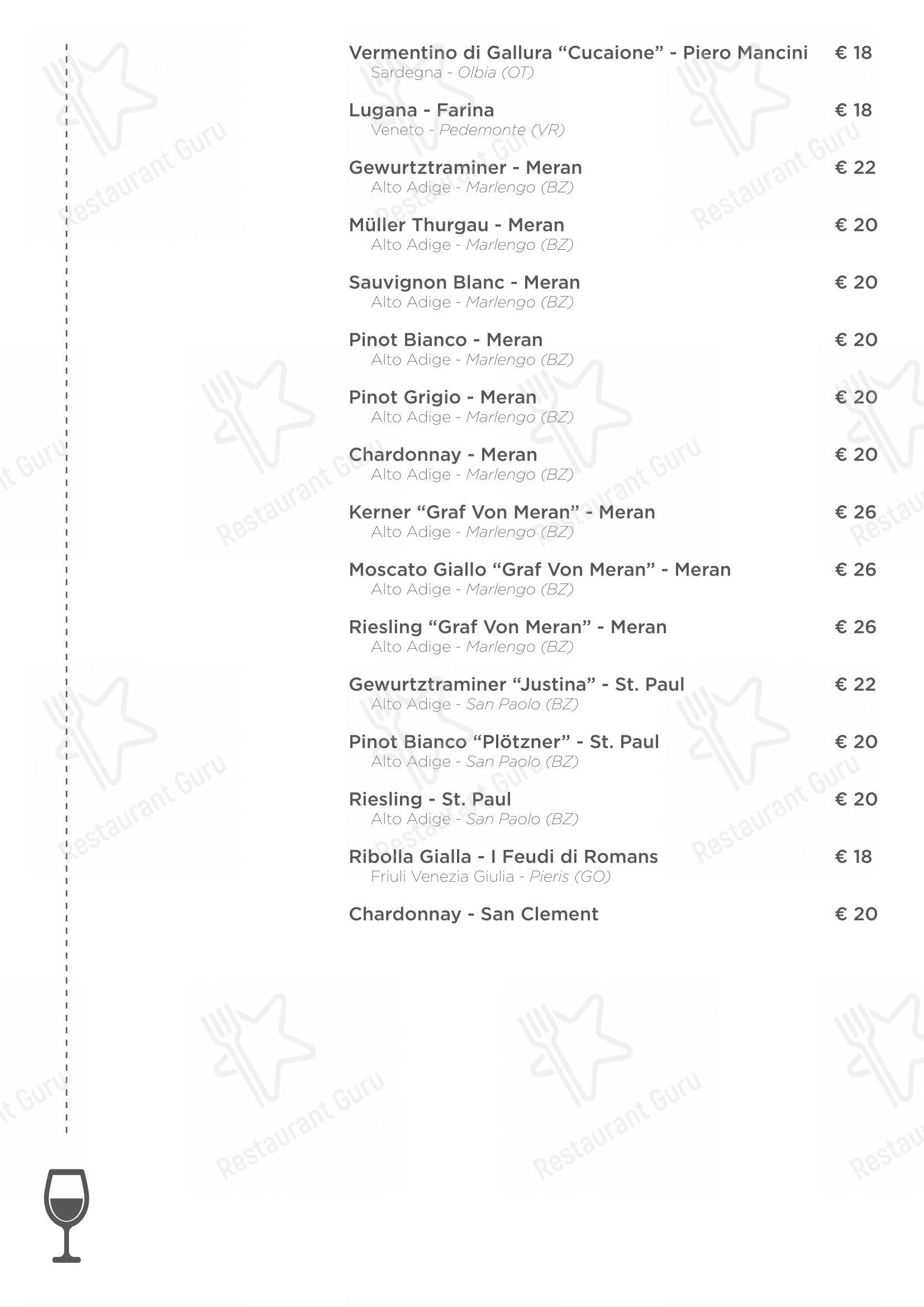 Menu per Hotel Residenza 