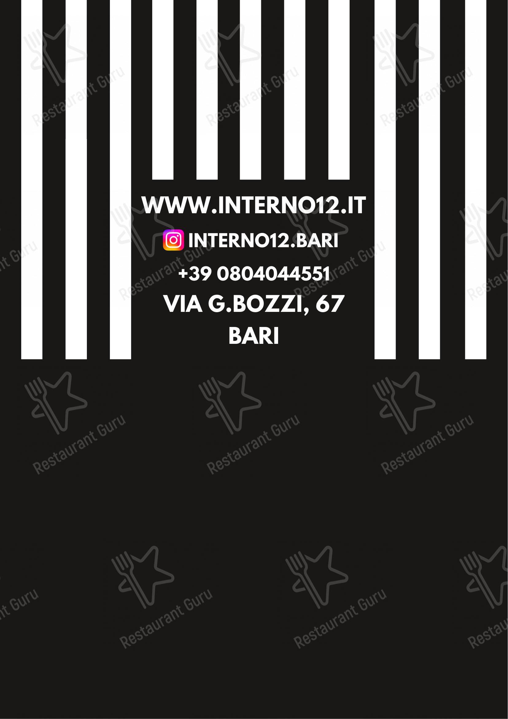 Menu per Interno12 pub & bar