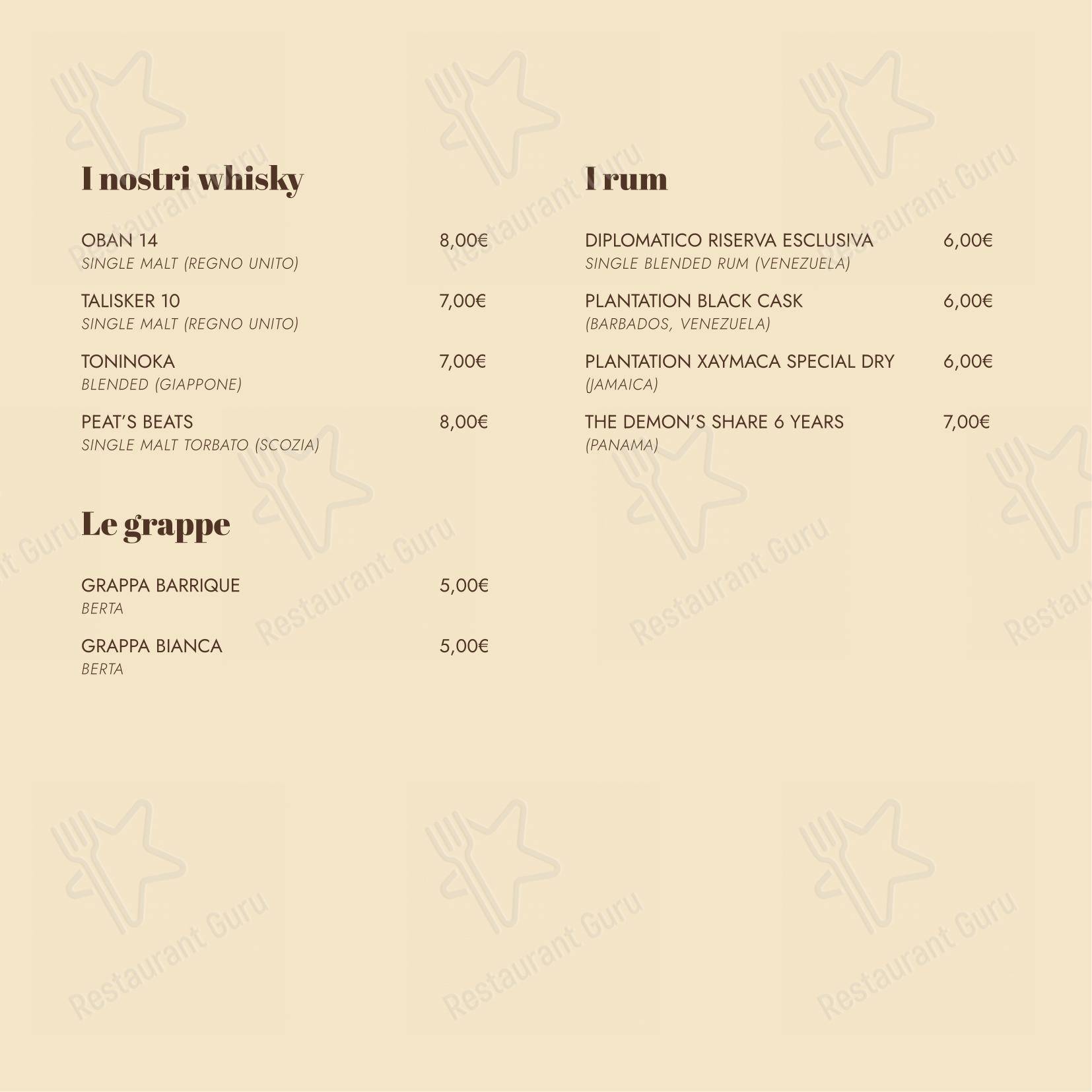 Il Pane di San Saba in Roma - Menu