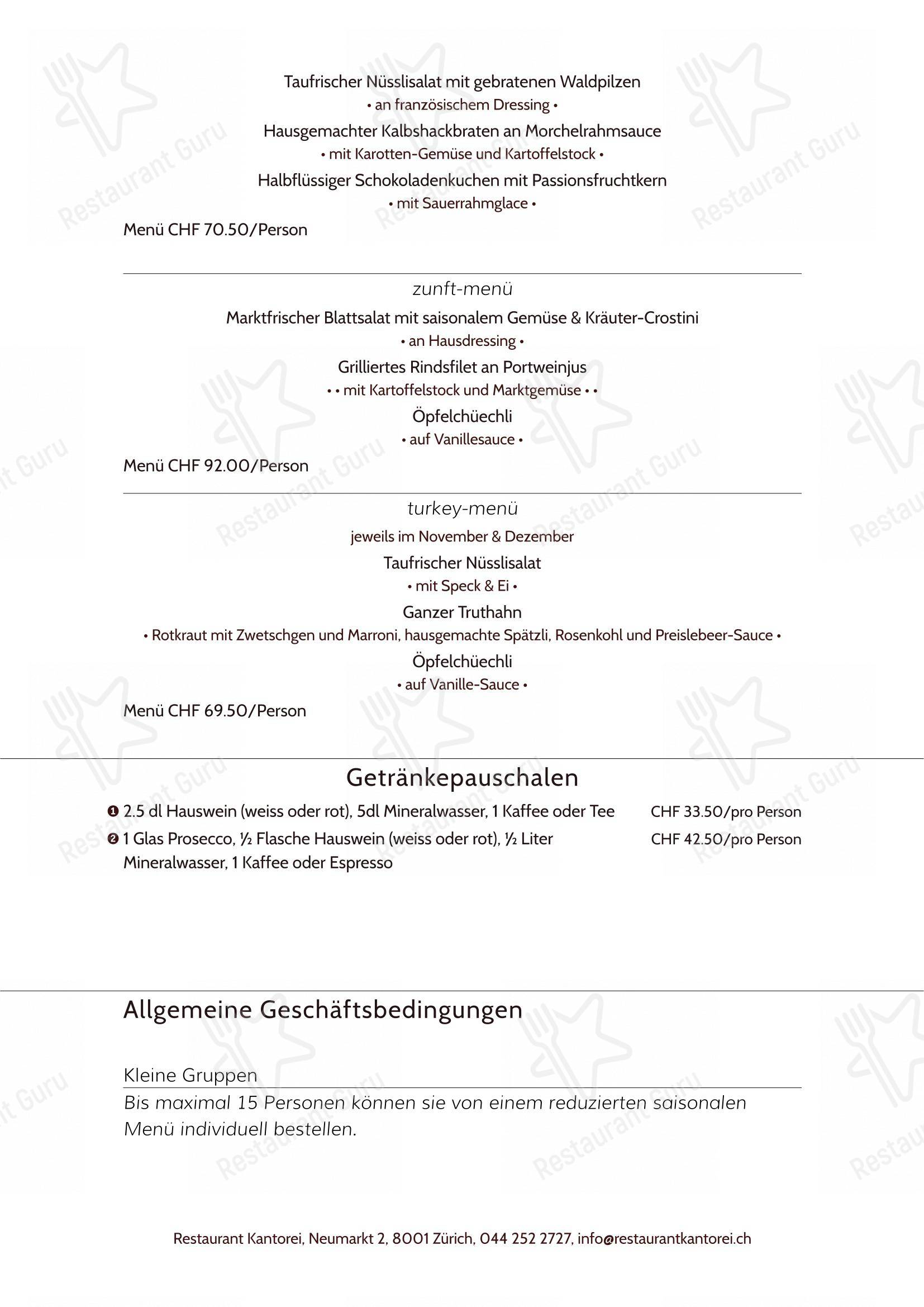 Крафт меню per Kantorei ristorante