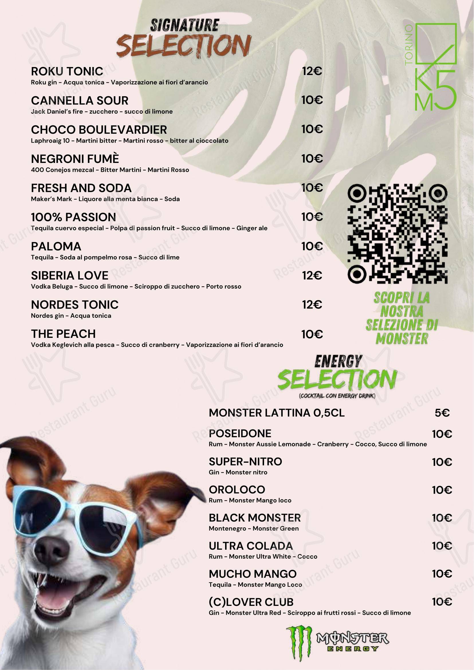 Km 5 in Torino - Menu