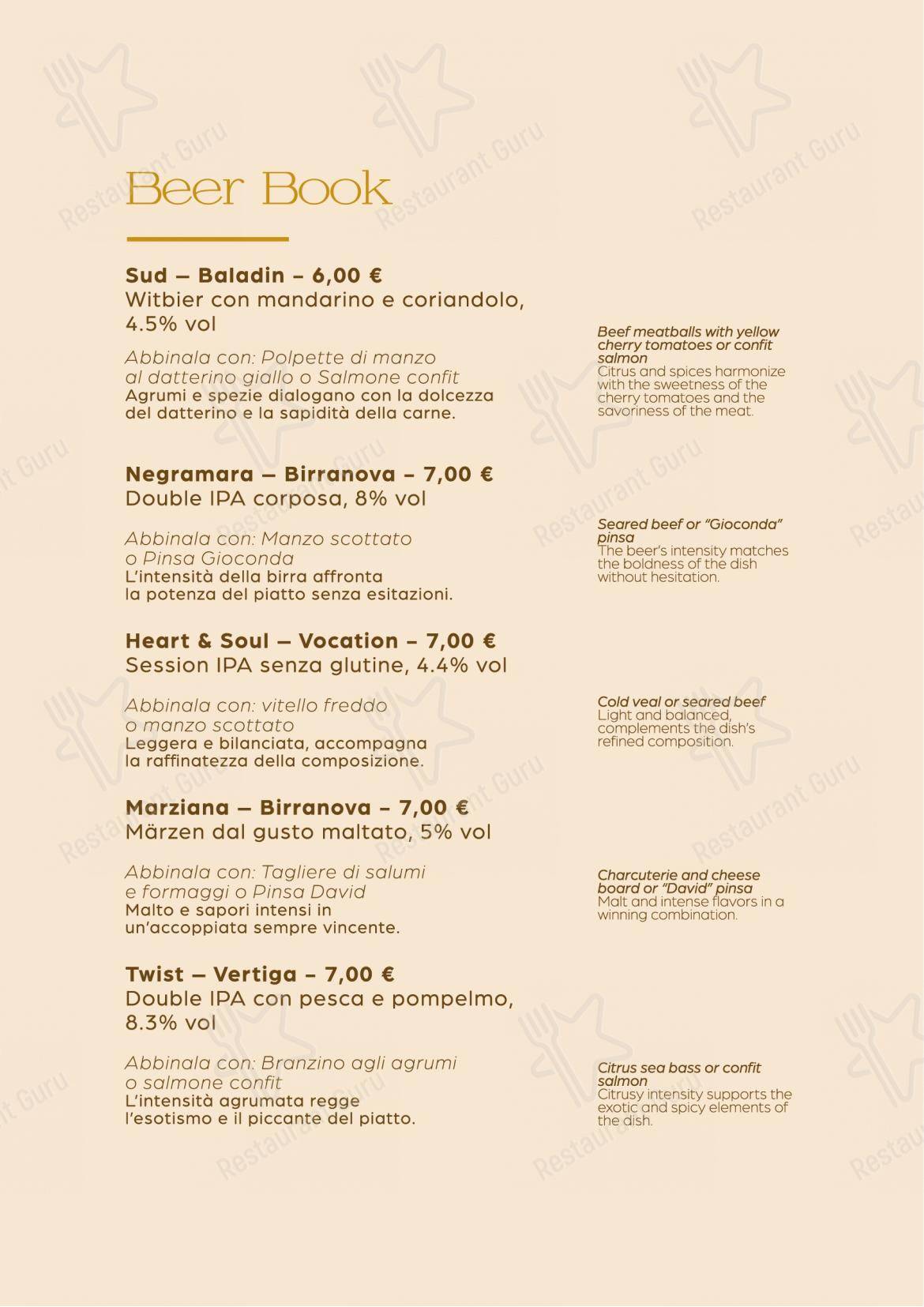 Menu per La Congrega