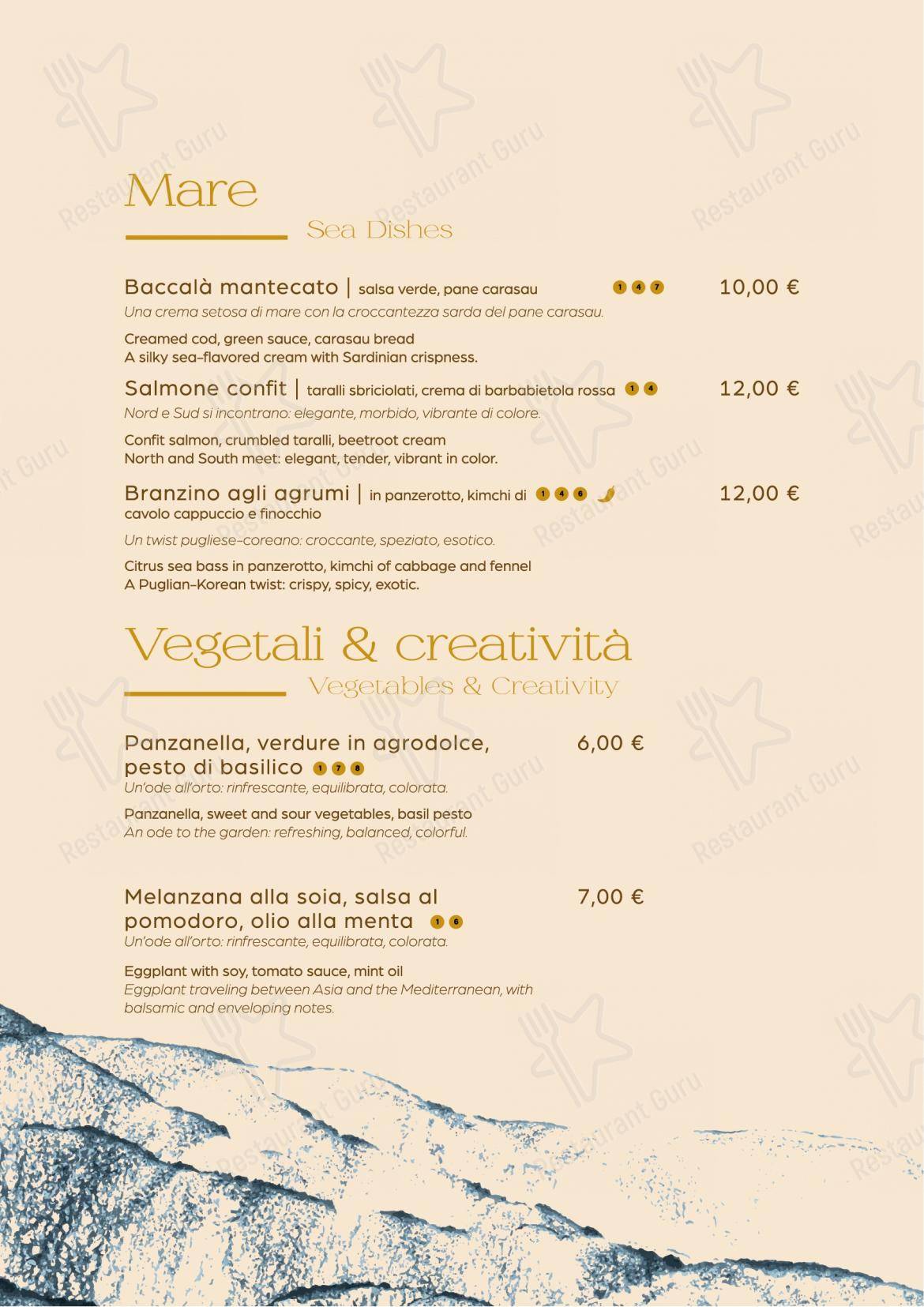 La Congrega in Modugno - Menu
