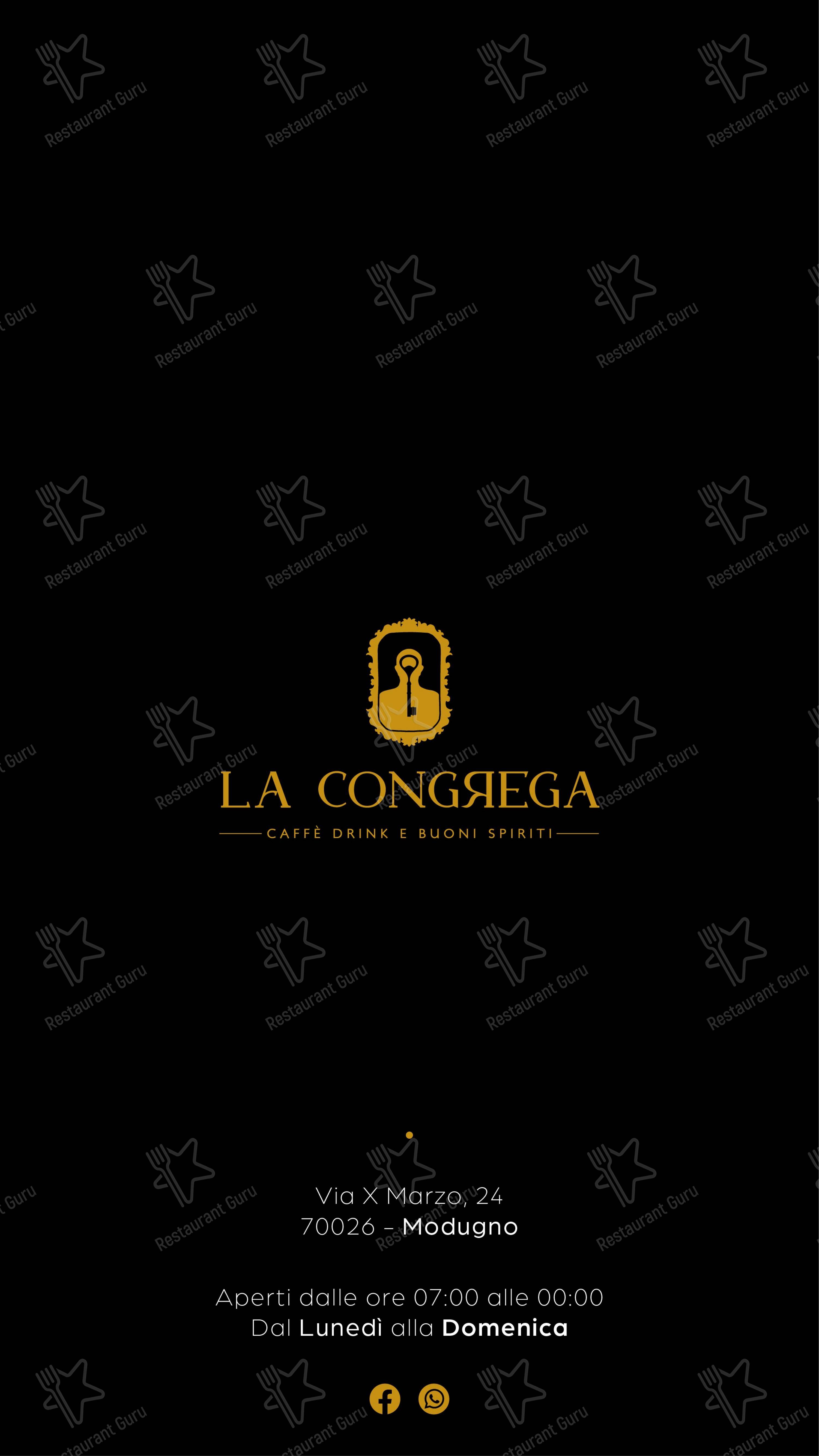La Congrega in Modugno - Menu bar