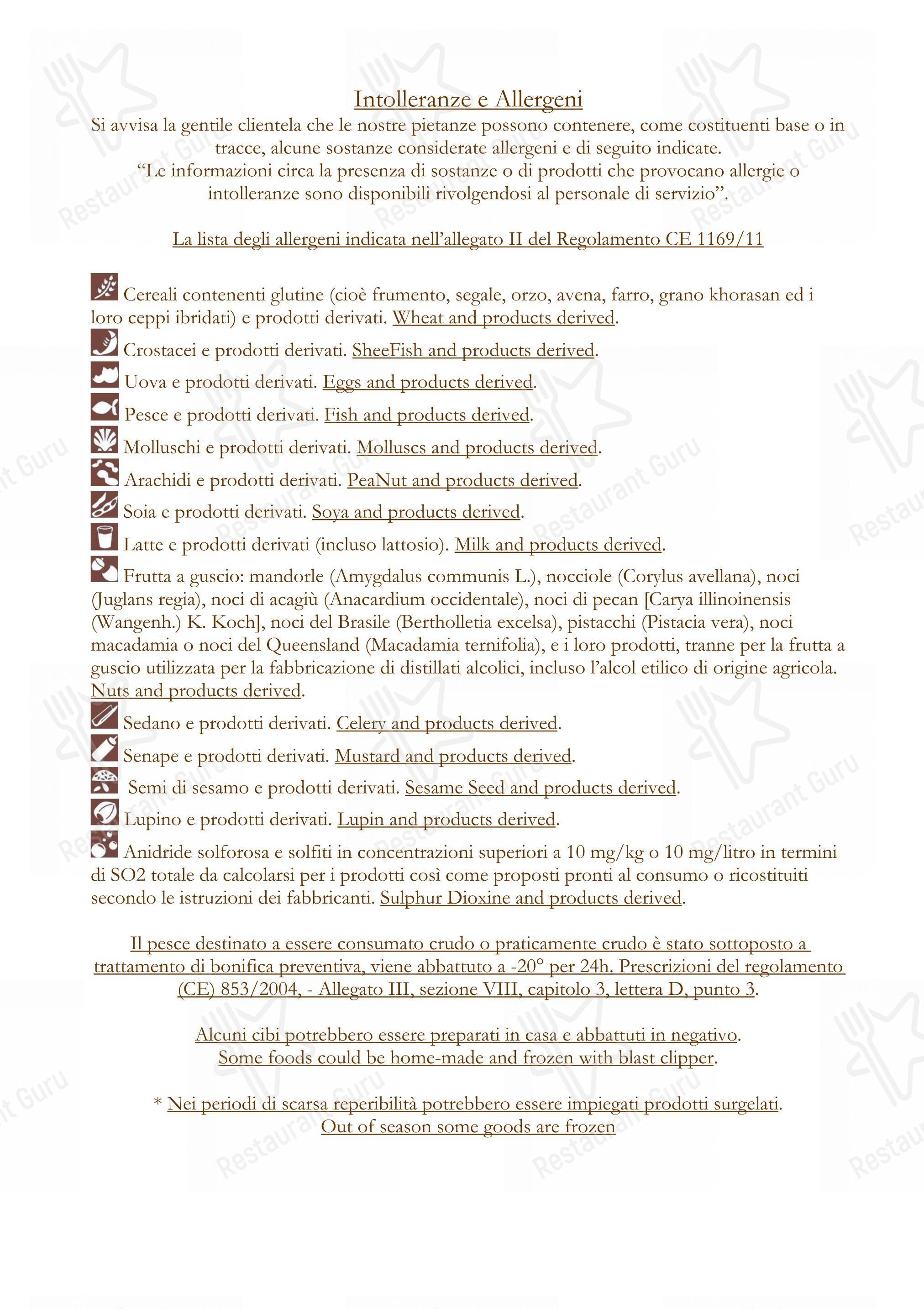 La Matriciana Dal 1870 in Roma - Menu bar