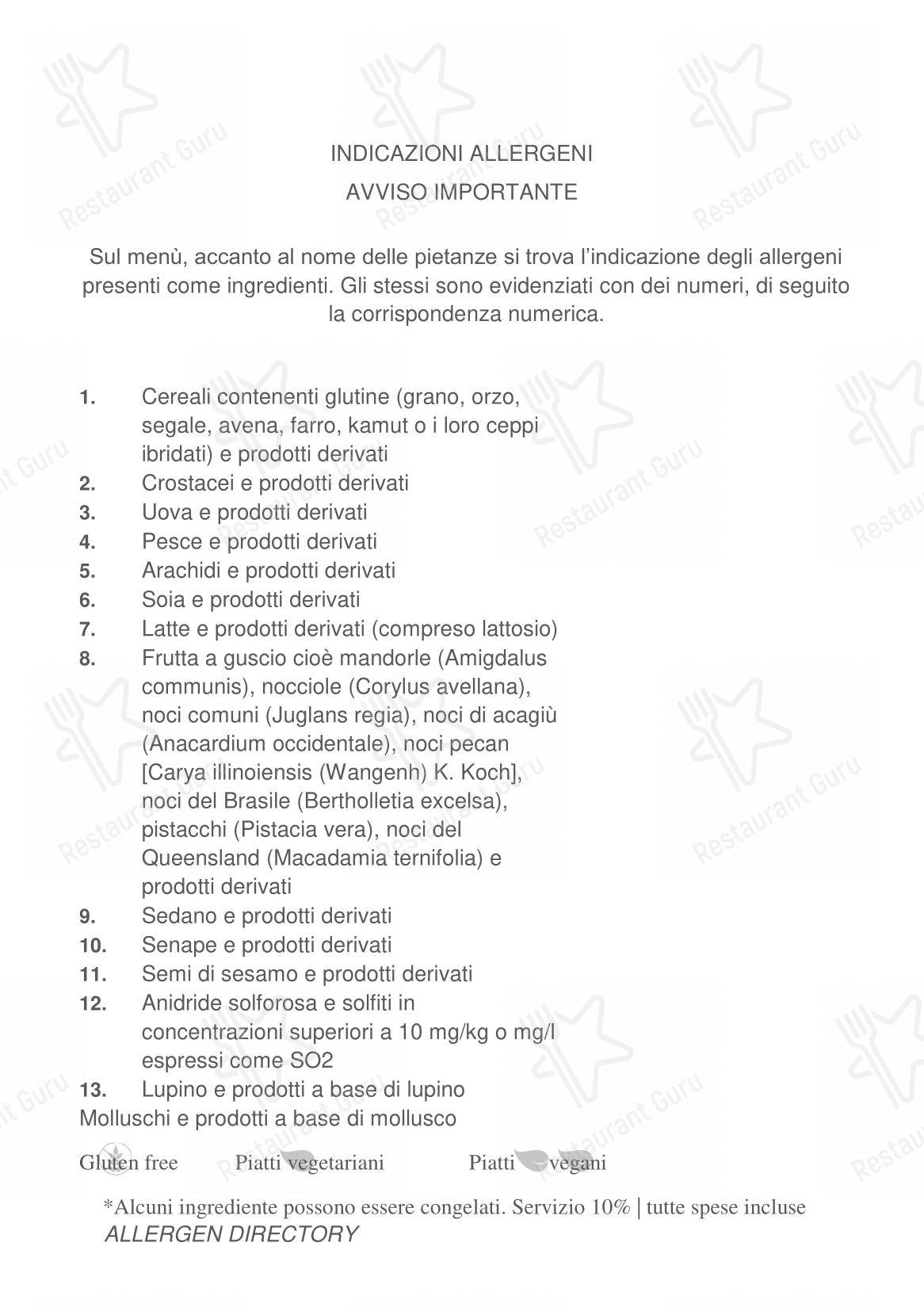 Menu per Le Maschere ristorante