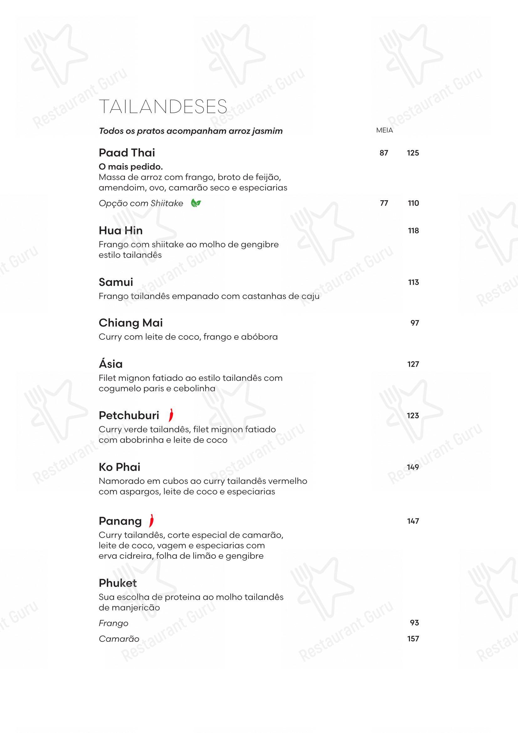 Menu para Restaurante Mestiço em São Paulo