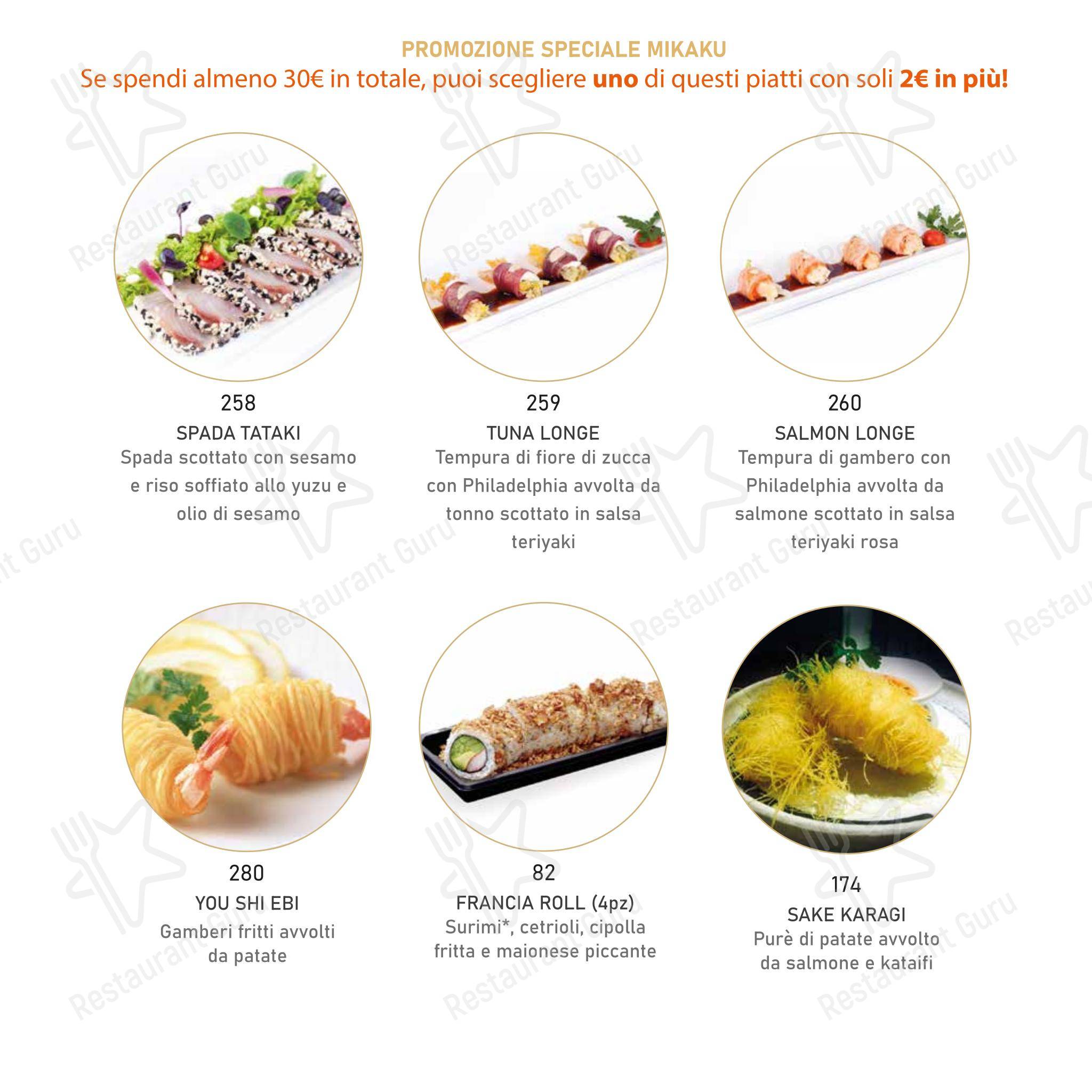 Mikaku sushi in Rimini - Menu