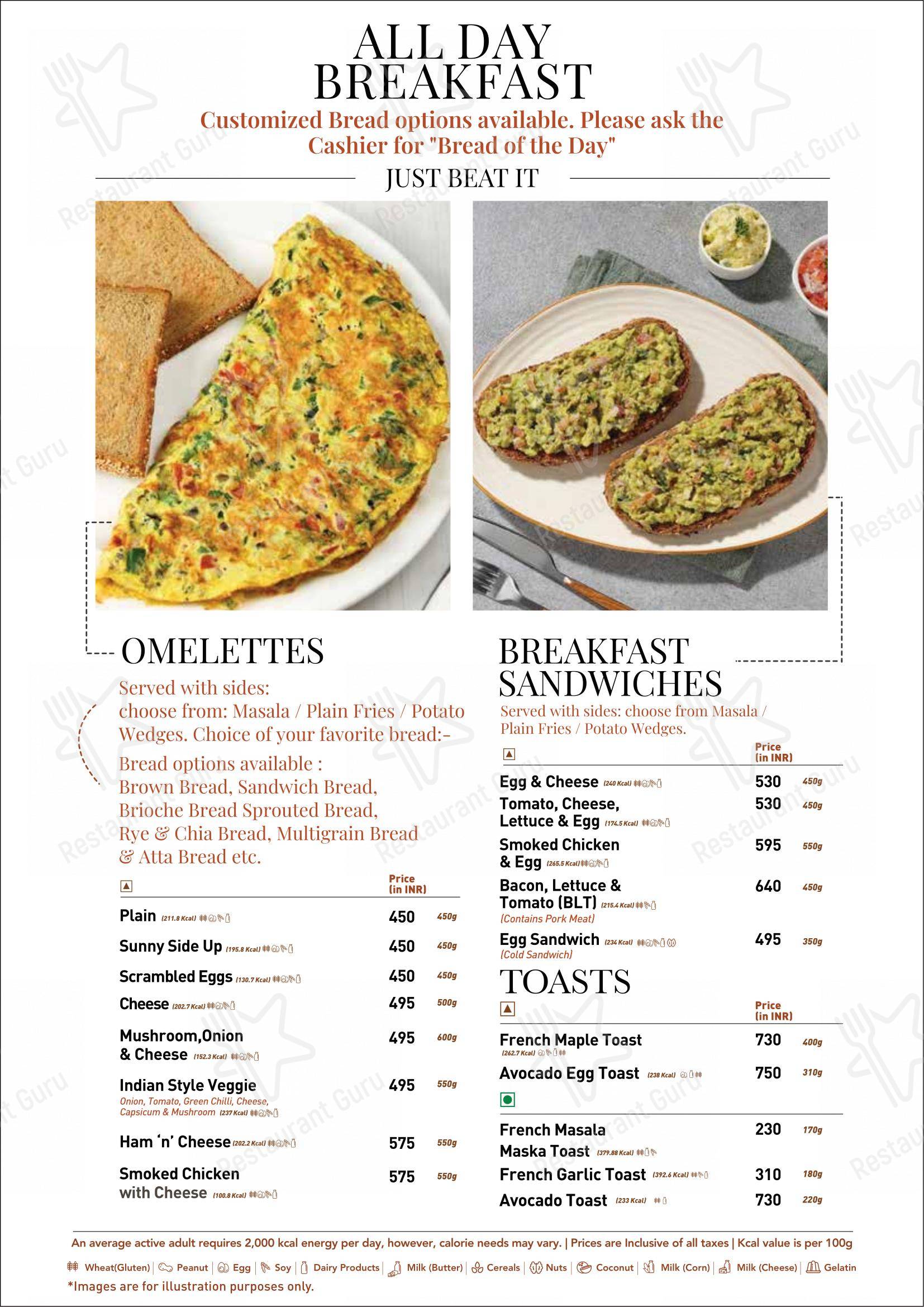 Nik Bakers Sun View in Ayali Kalan - Menu