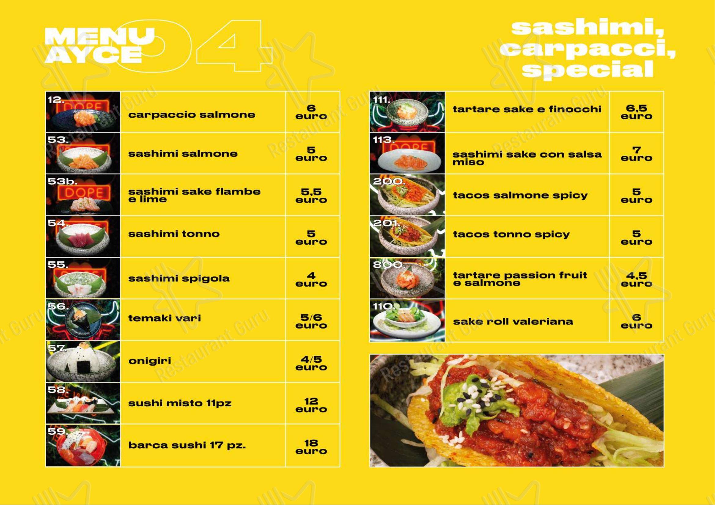 Menu pour Oishi Sushi Restaurant - Menu