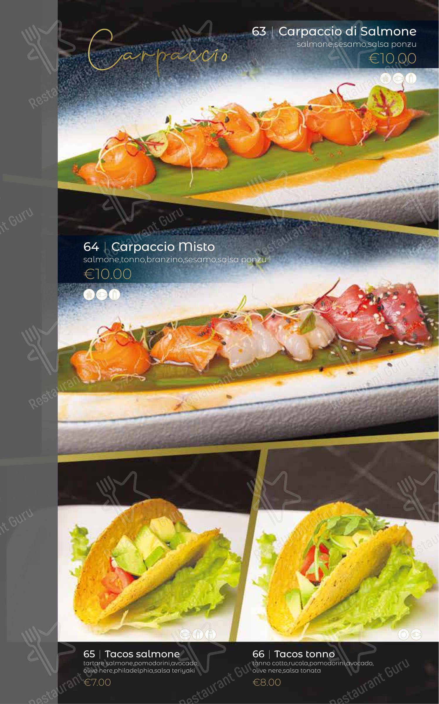 Menu bar per Oya Sushi Rovigo ristorante