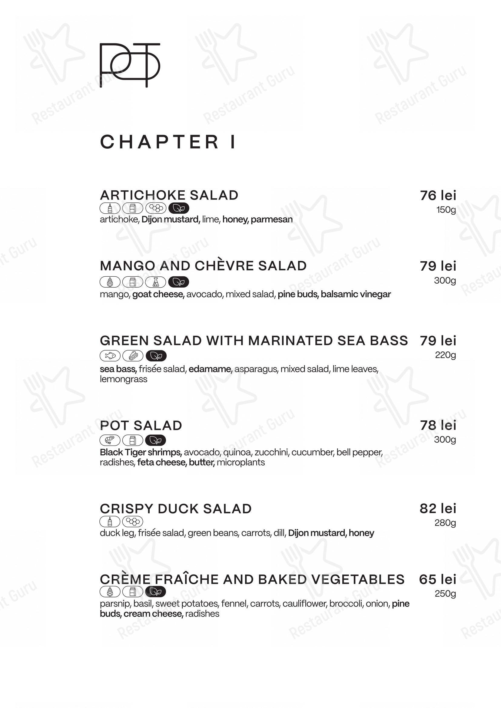 Menu bar pour POT.stories restaurant
