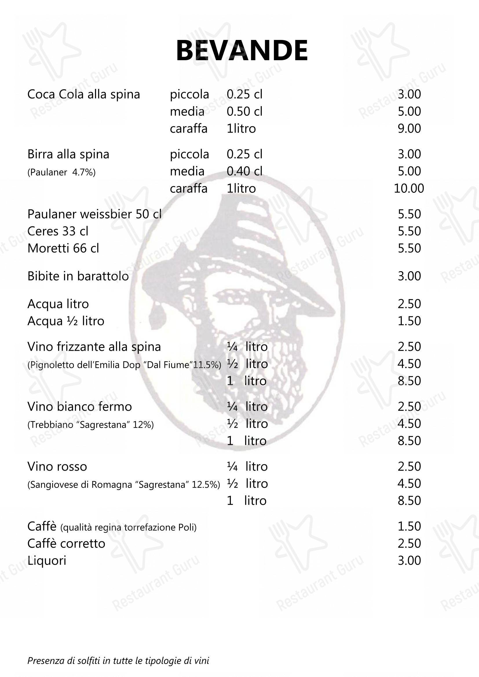 Pizzeria Ristorante Il Passatore in Riolo Terme - Menu bar