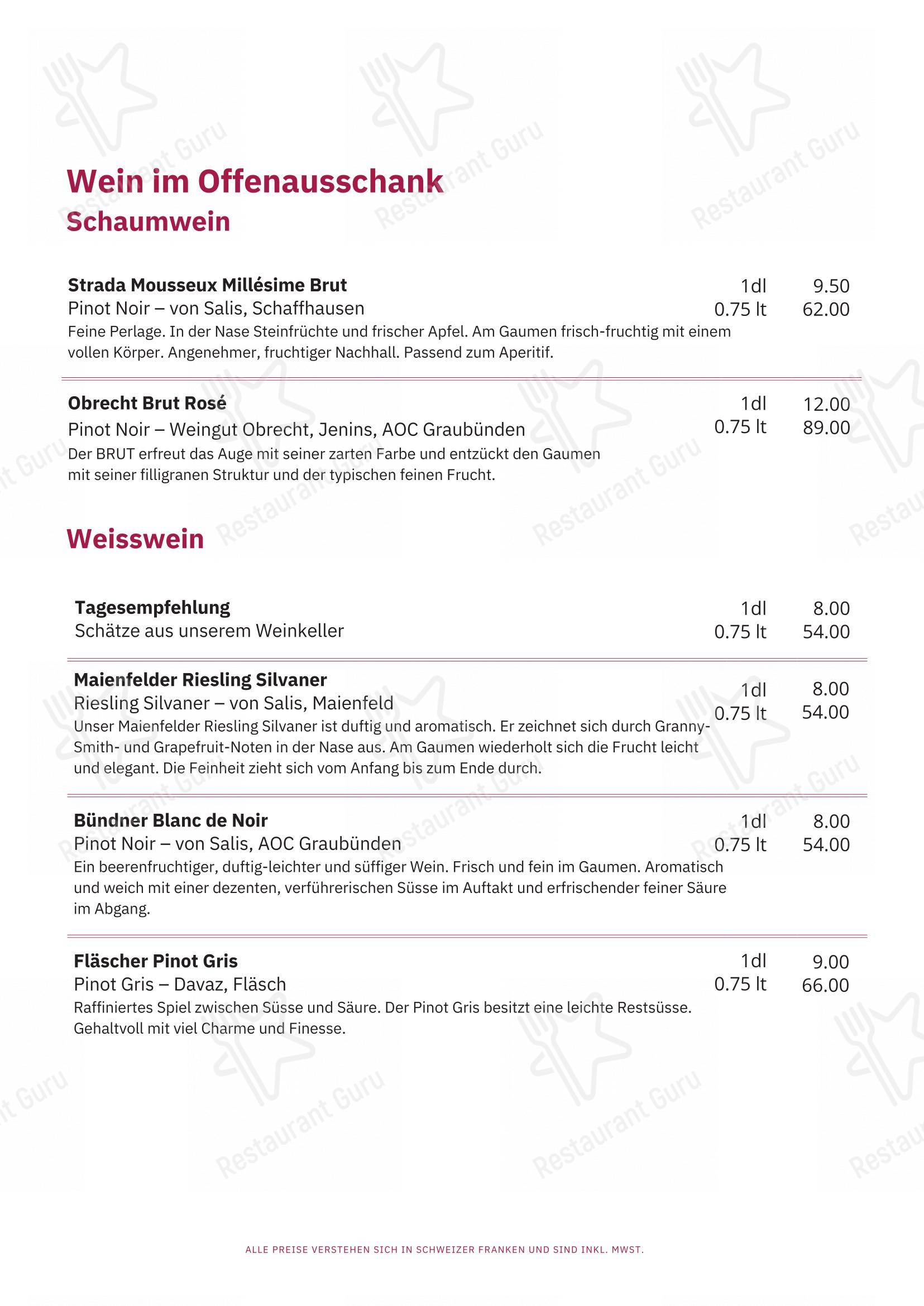 Menu bar per Restaurant Capalari ristorante