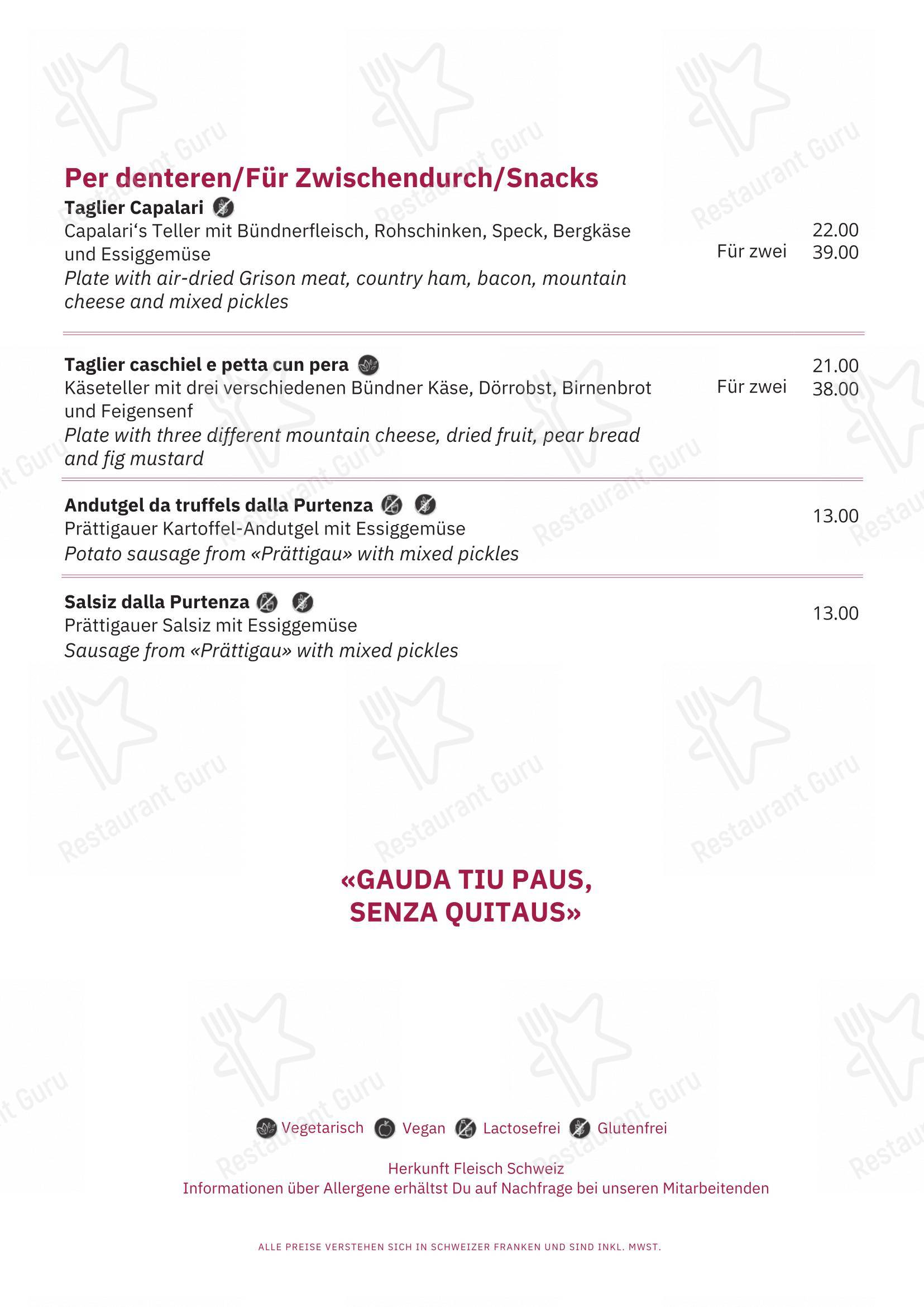 Menu per Restaurant Capalari ristorante