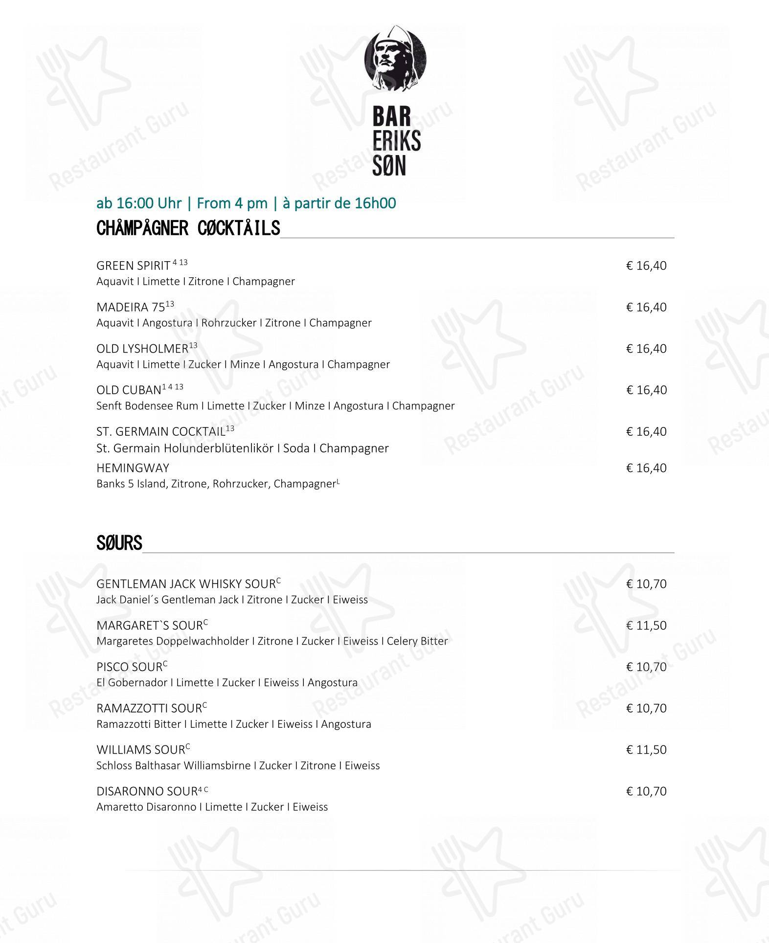Menu pour Restaurant 