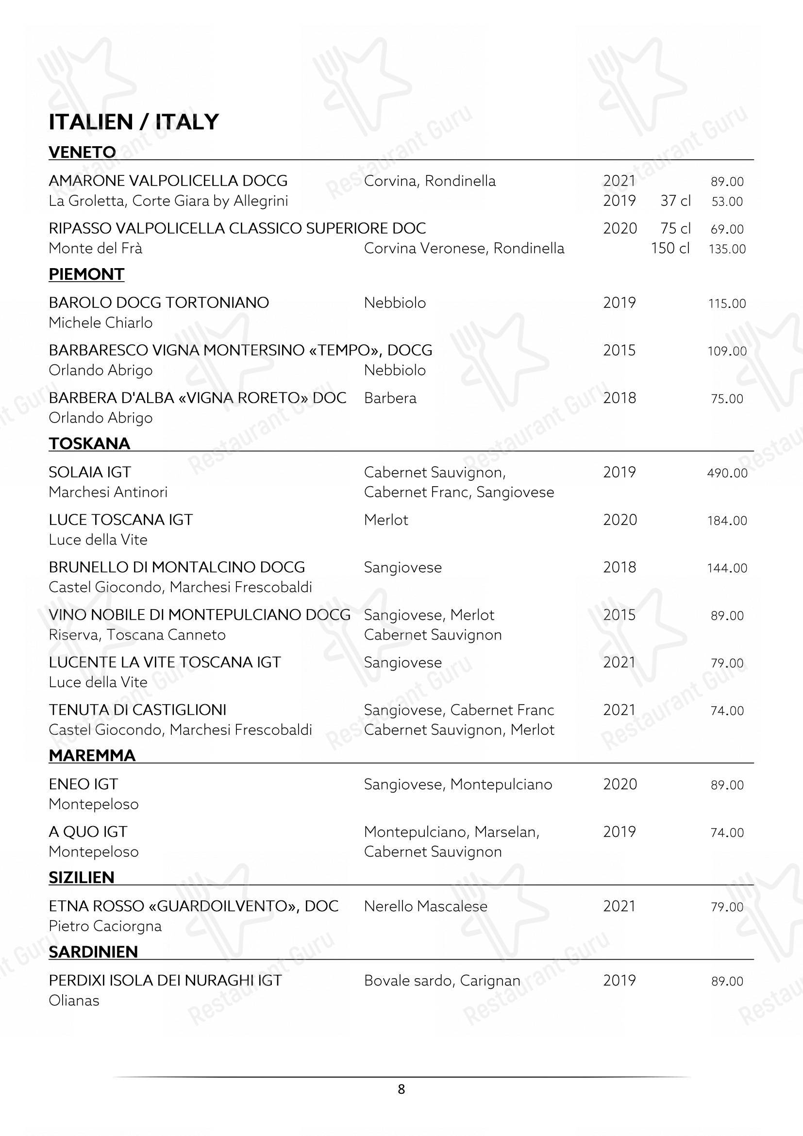 Restaurant La Soupière in Zurigo - Menu bar