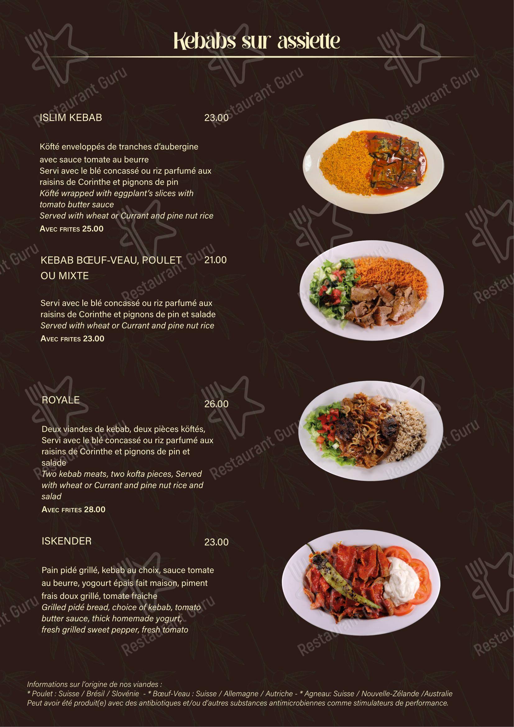 Menu per Restaurant Le Blandonnet in Ginevra