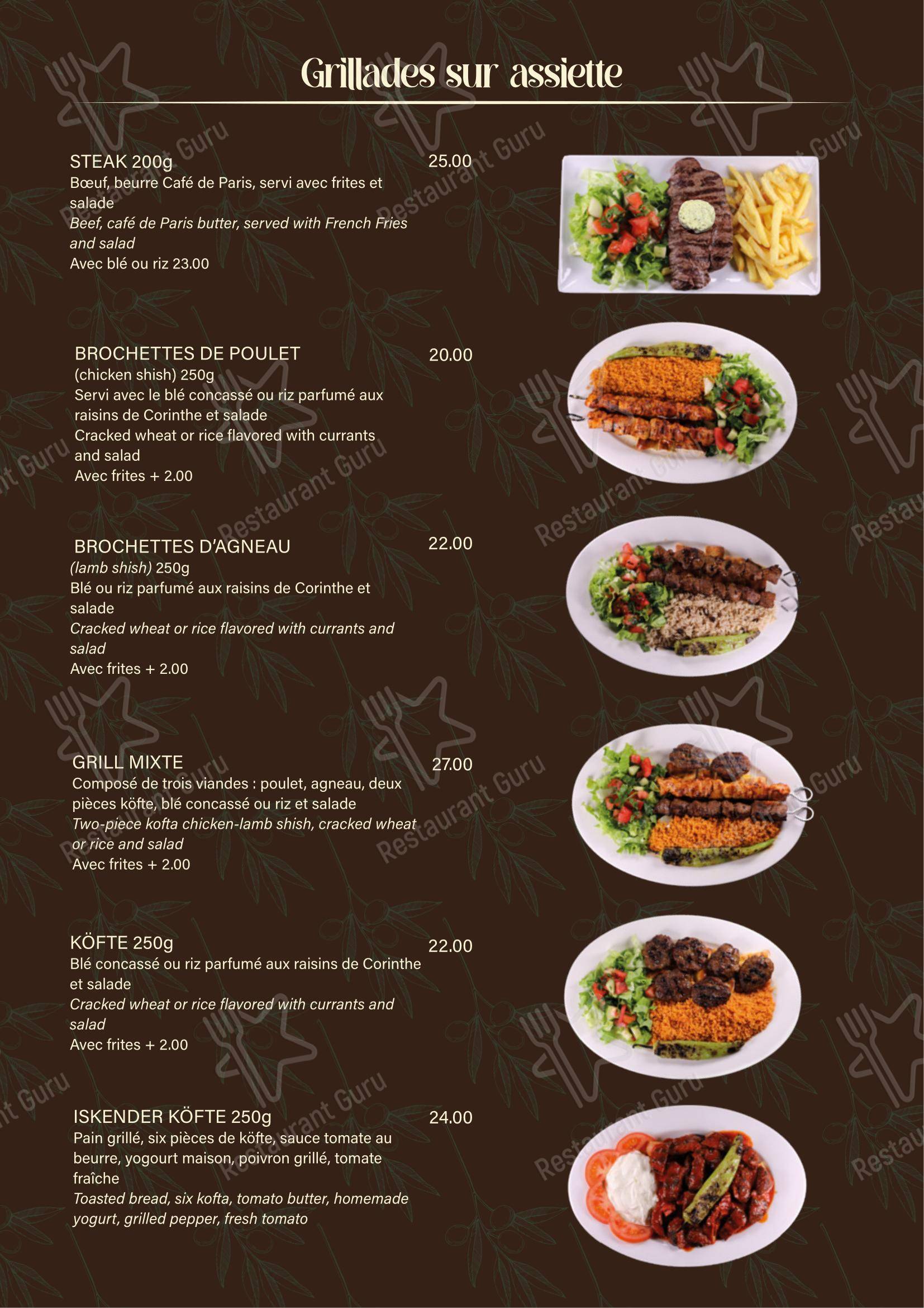 Menu bar per Restaurant Le Blandonnet in Ginevra