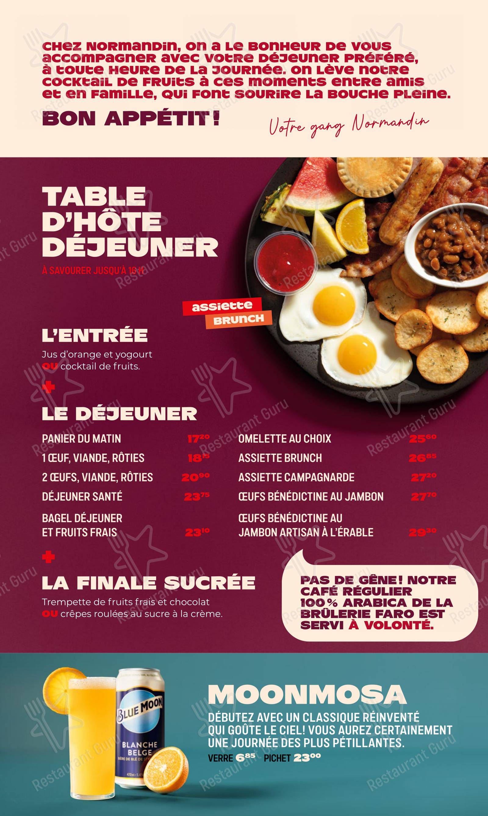 Restaurant Normandin Rimouski dans Rimouski - Menu bar