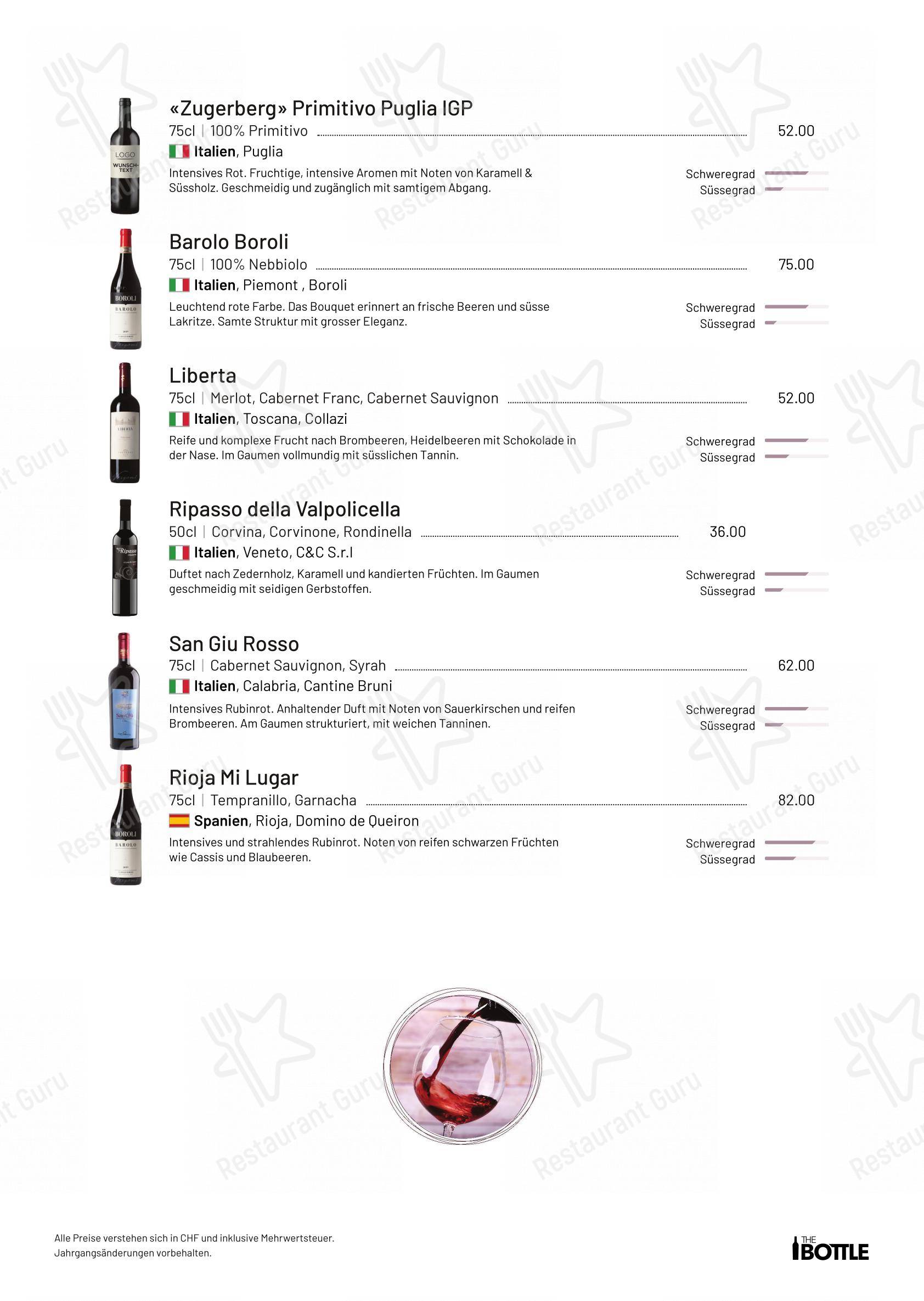 Menu per Restaurant Zugerberg in Zugo
