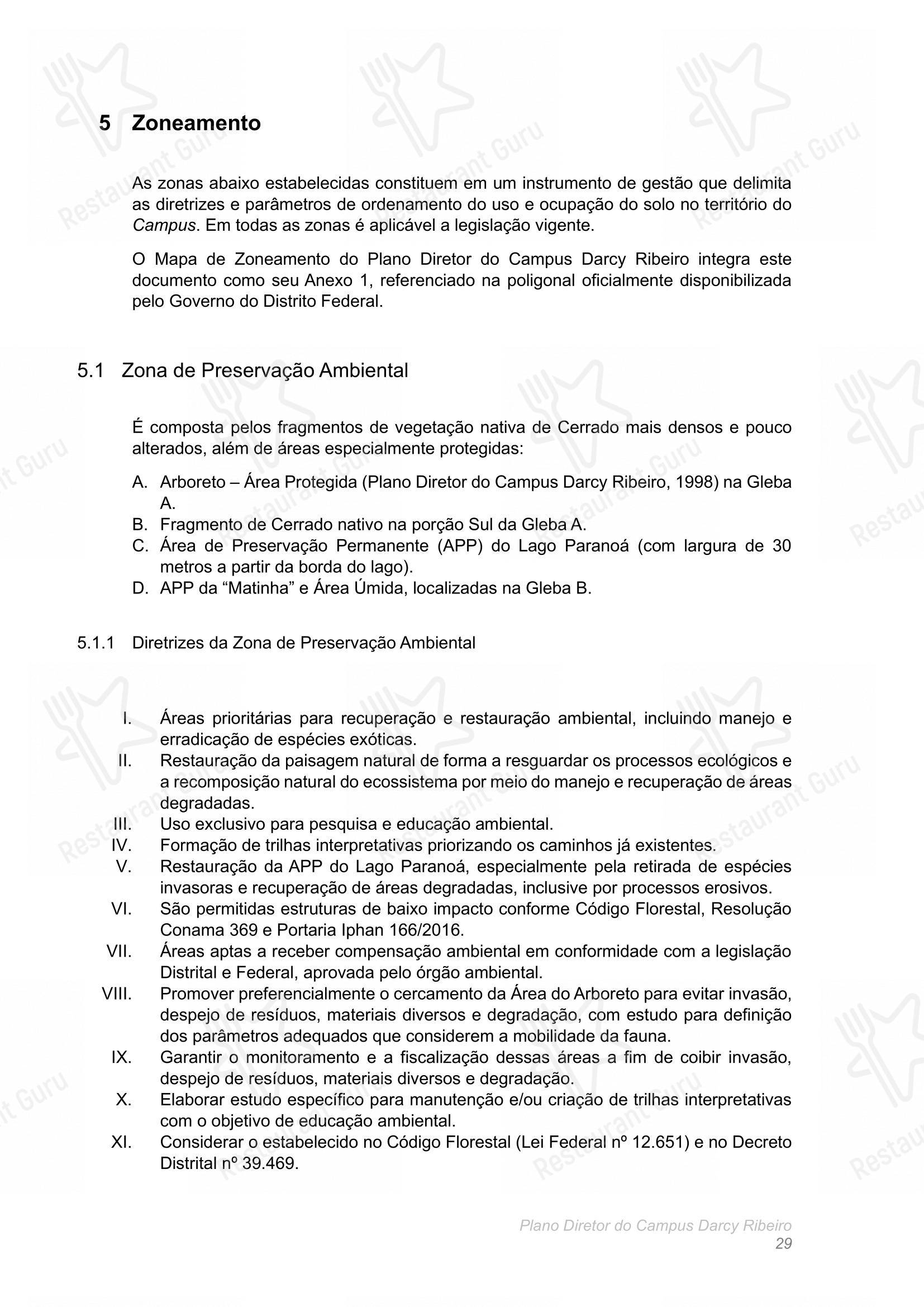 Крафт меню para Restaurante Universitário - RU ISM GOMES DE MATTOS em Brasília