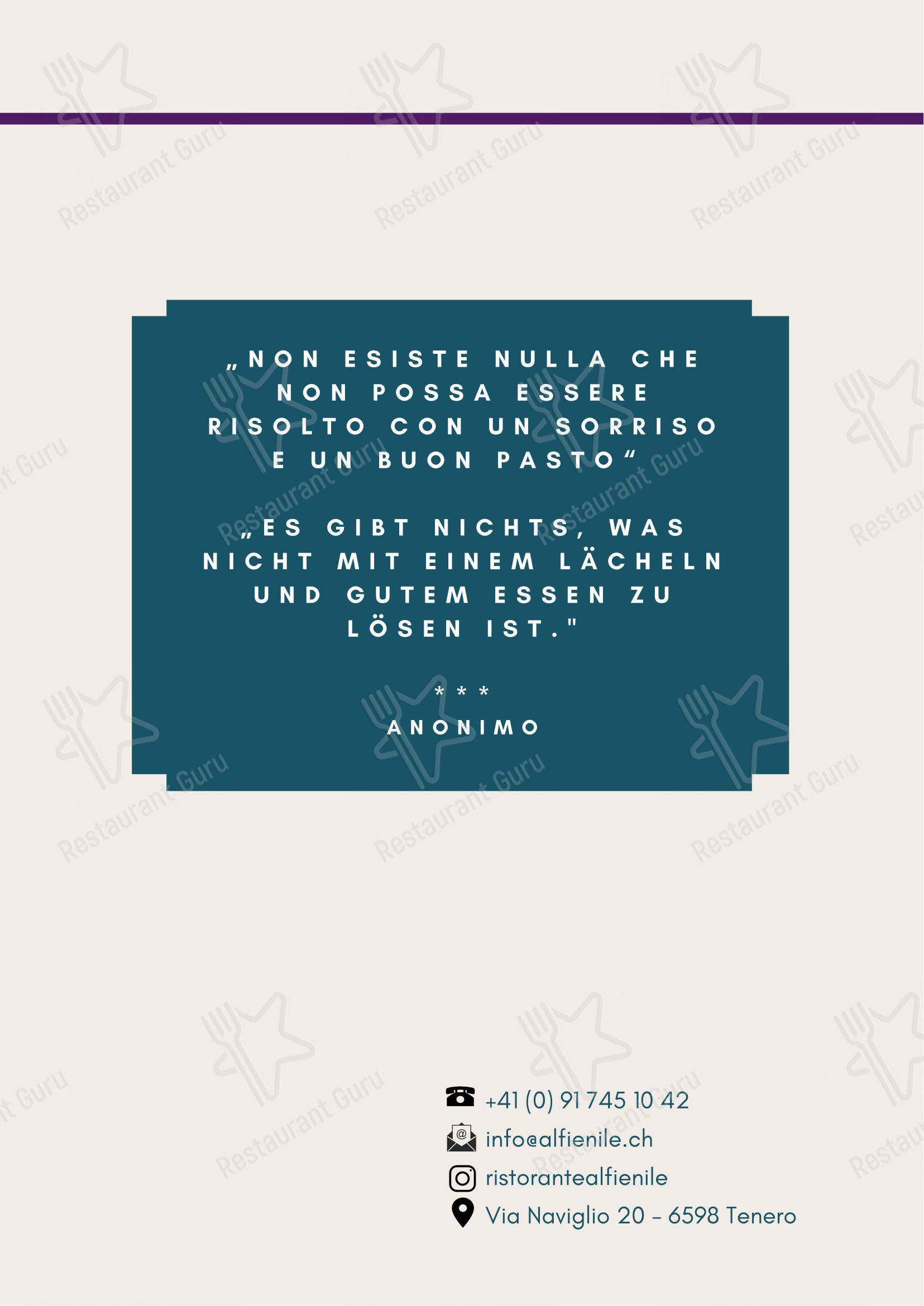 Ristorante Al Fienile in Tenero-Contra - Menu bar