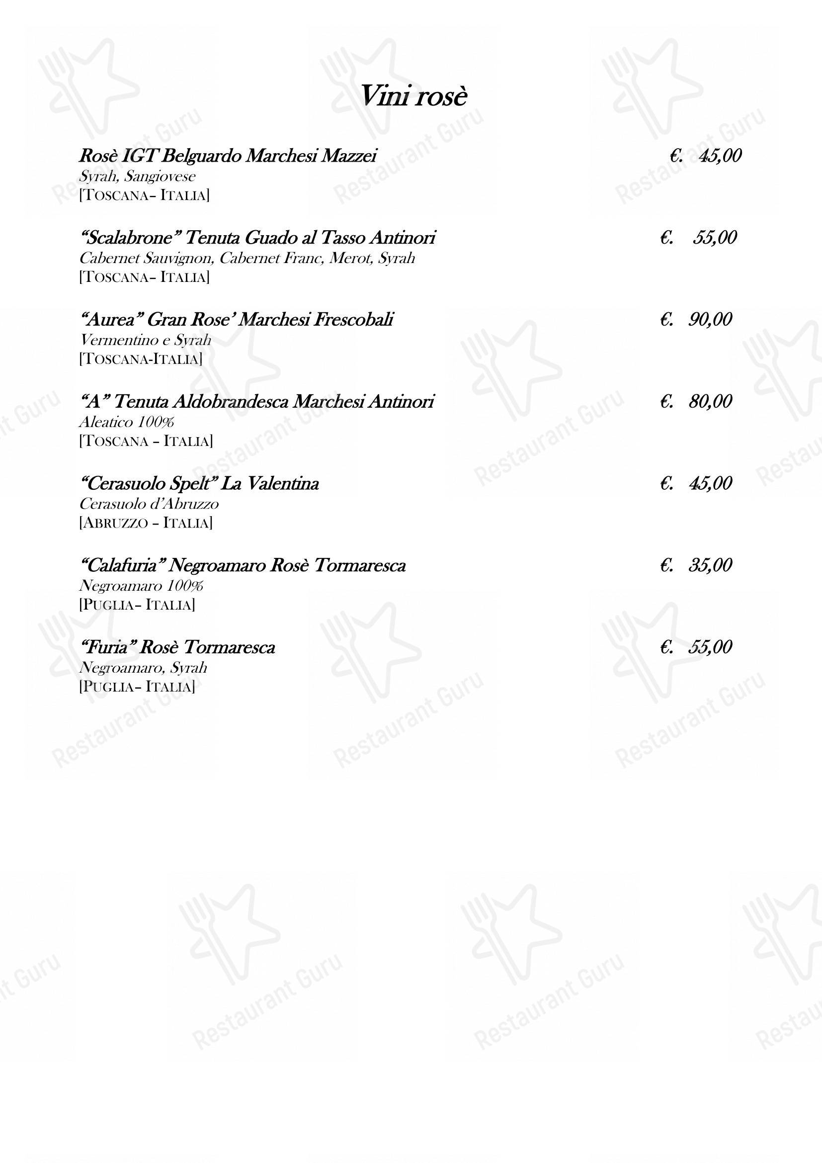 Menu bar per Ristorante Fortunato al Pantheon in Roma