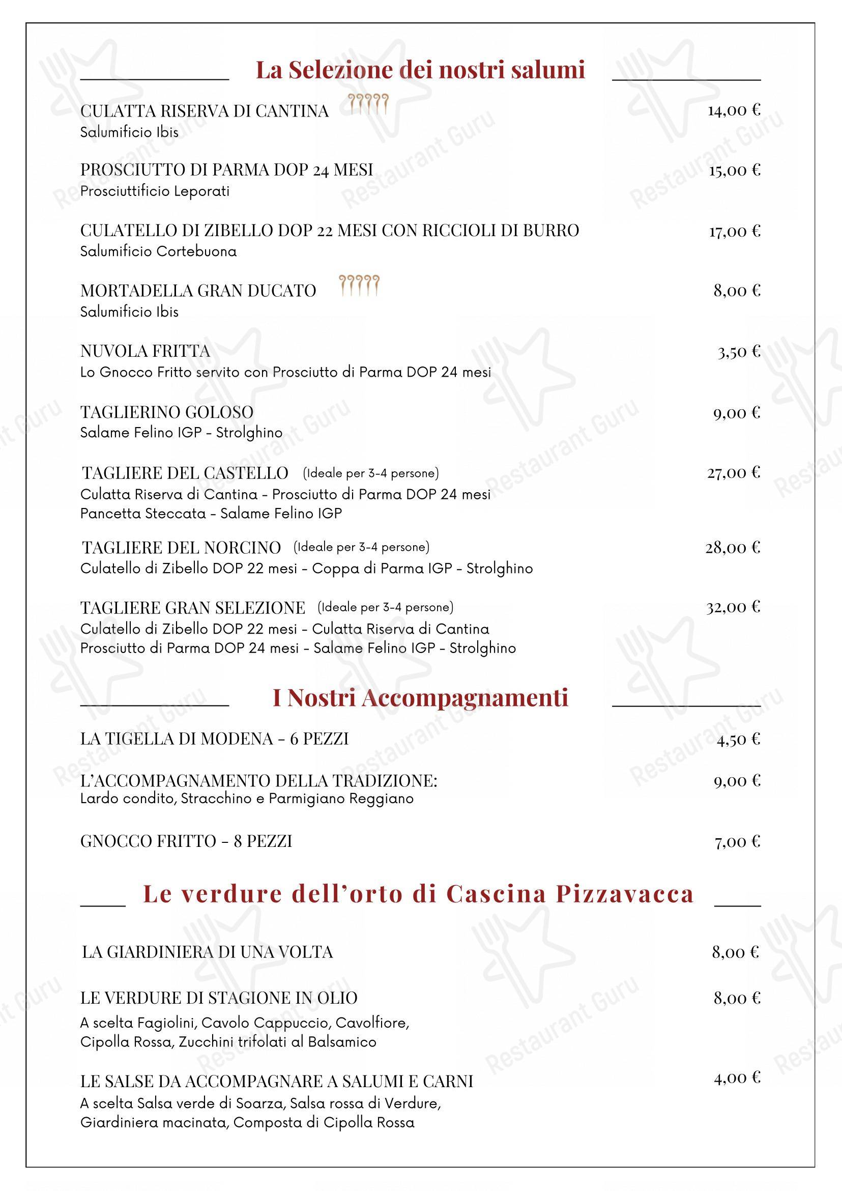 Ristorante Il Castello in Castelvetro di Modena - Menu bar