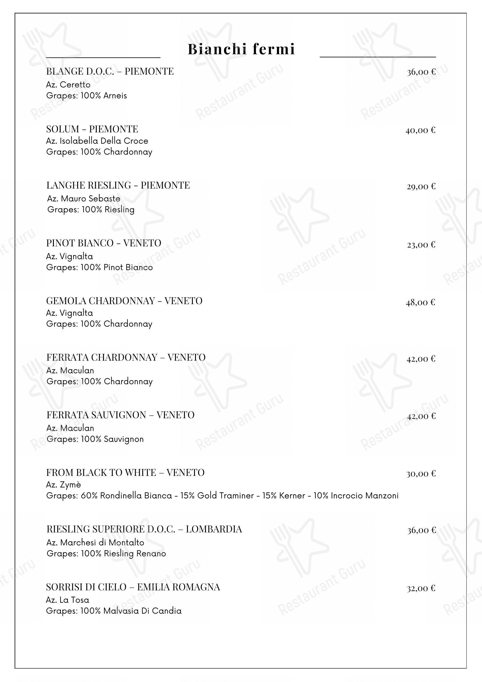 Menu di Ristorante Il Castello - Коктейльная карта