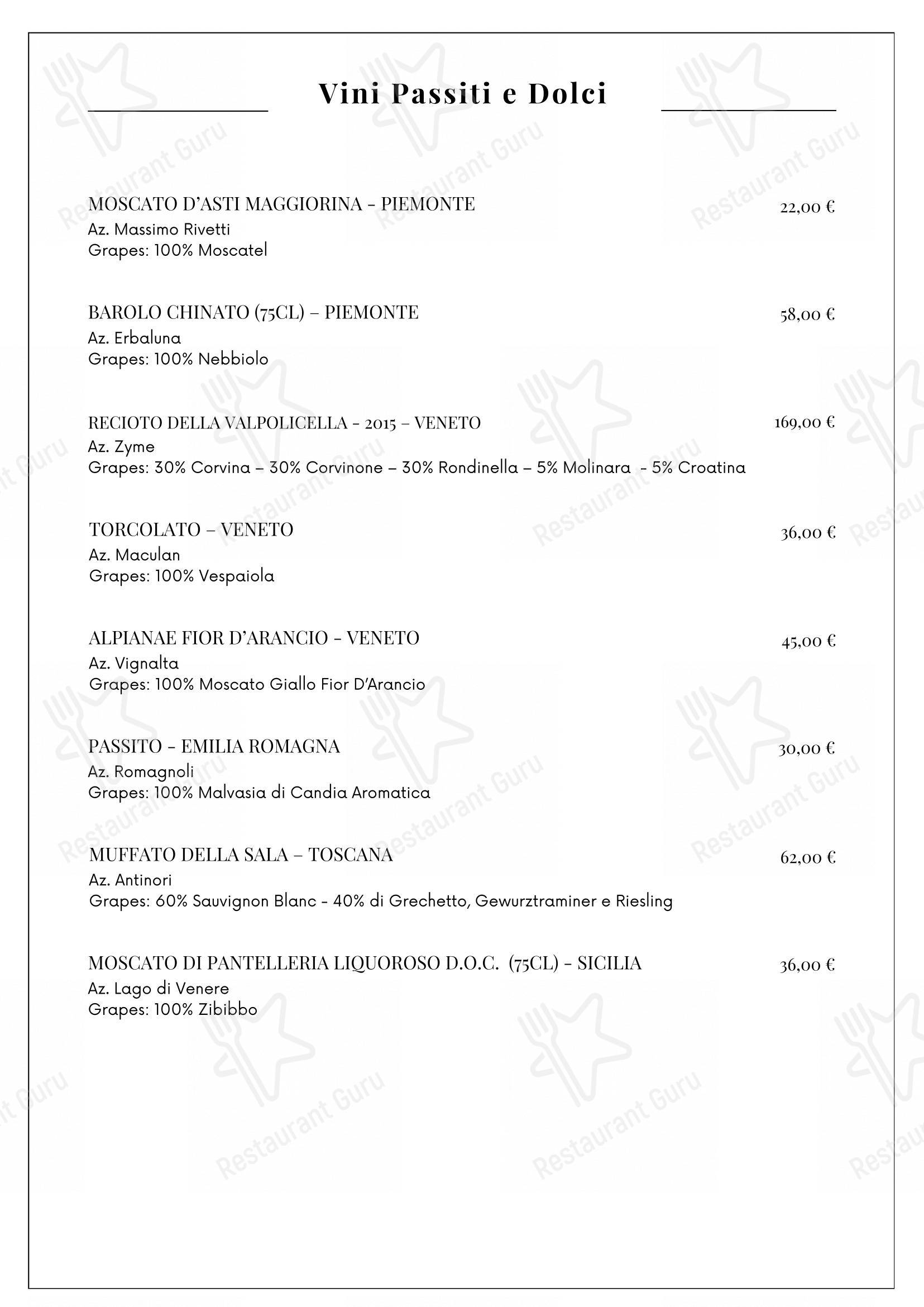 Menu di Ristorante Il Castello - Коктейльная карта