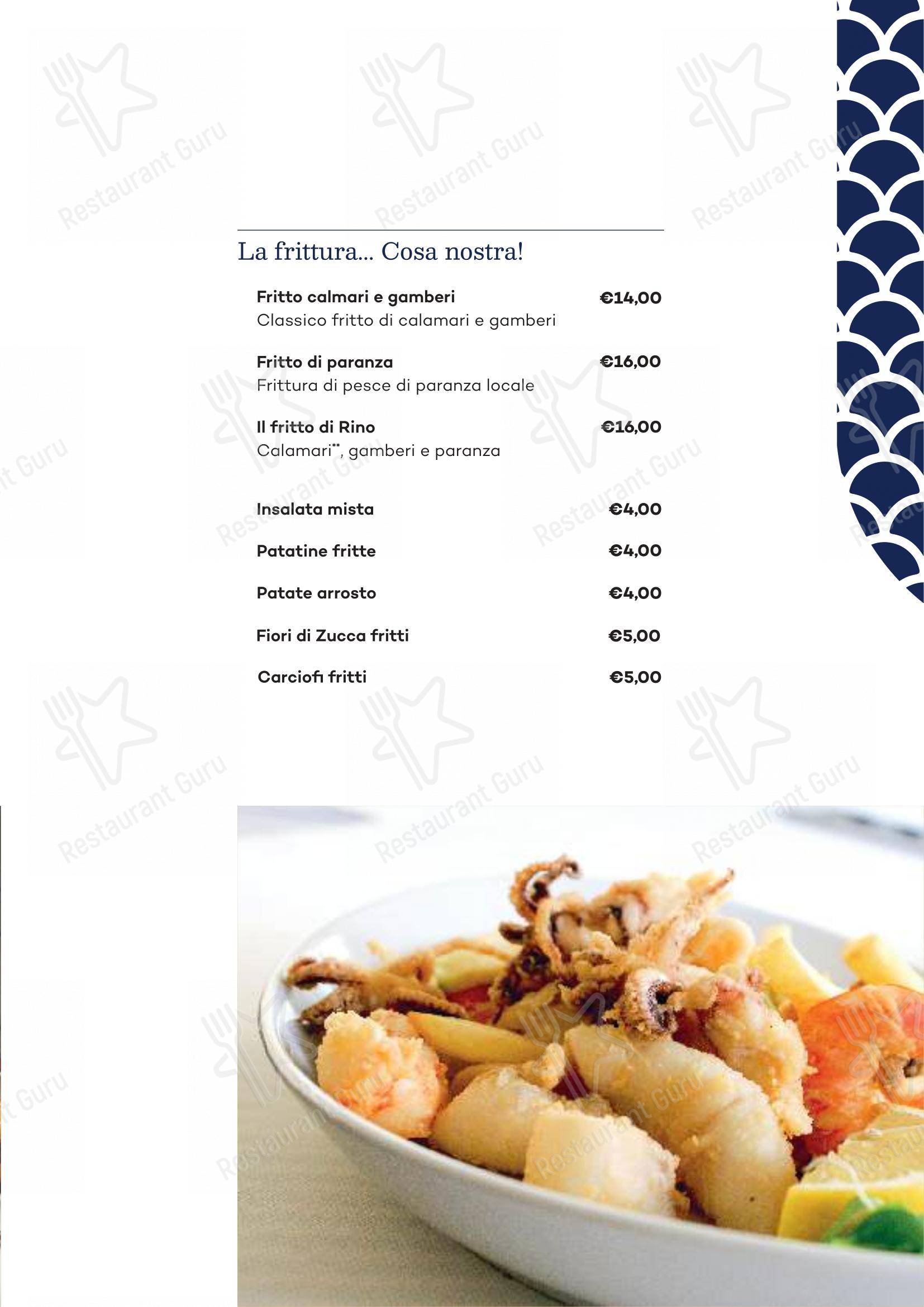 Menu per Ristorante Pizzeria Da Rino ristorante