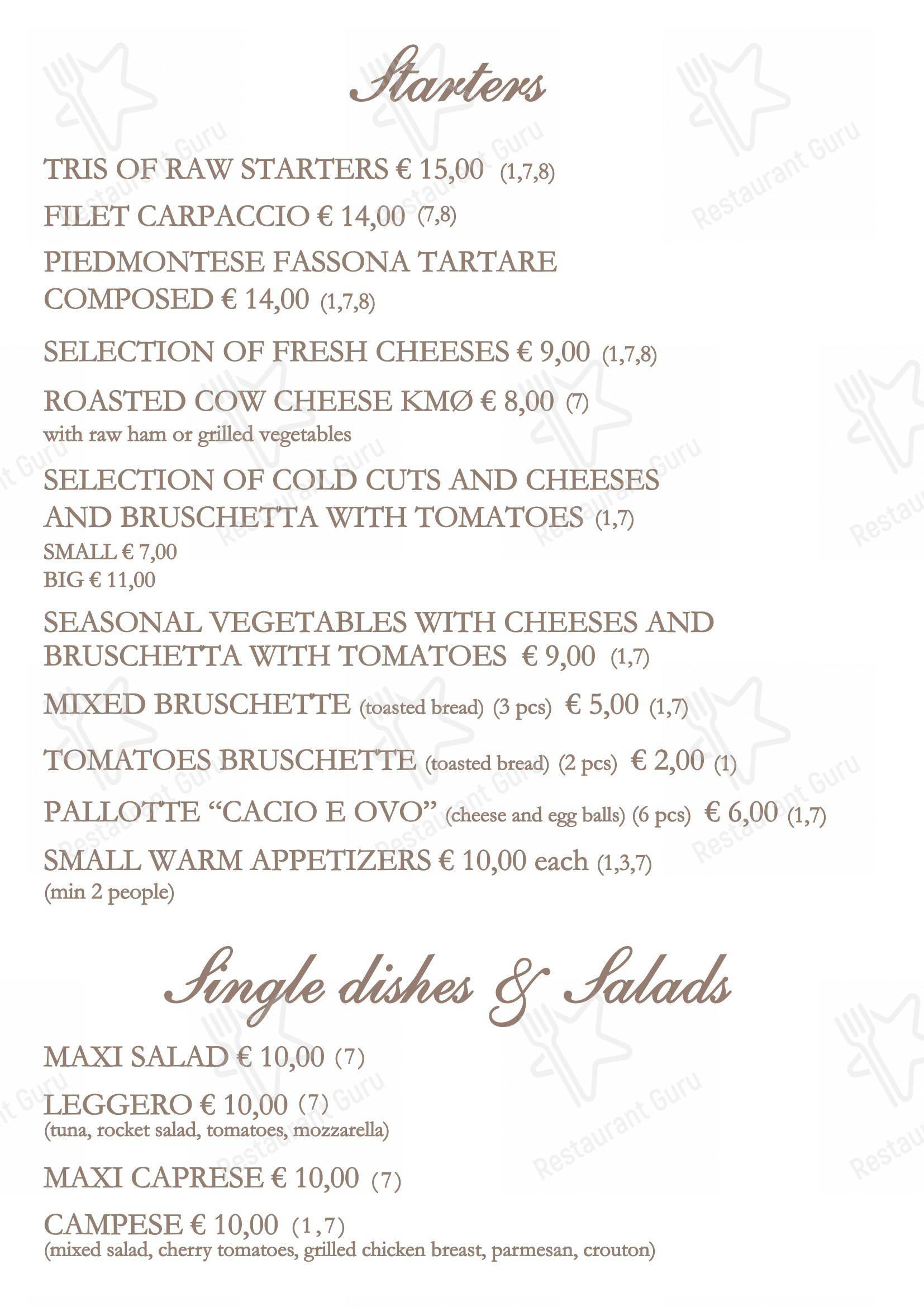 菜单 per Ristorante Ragno D'Oro in Manoppello Scalo