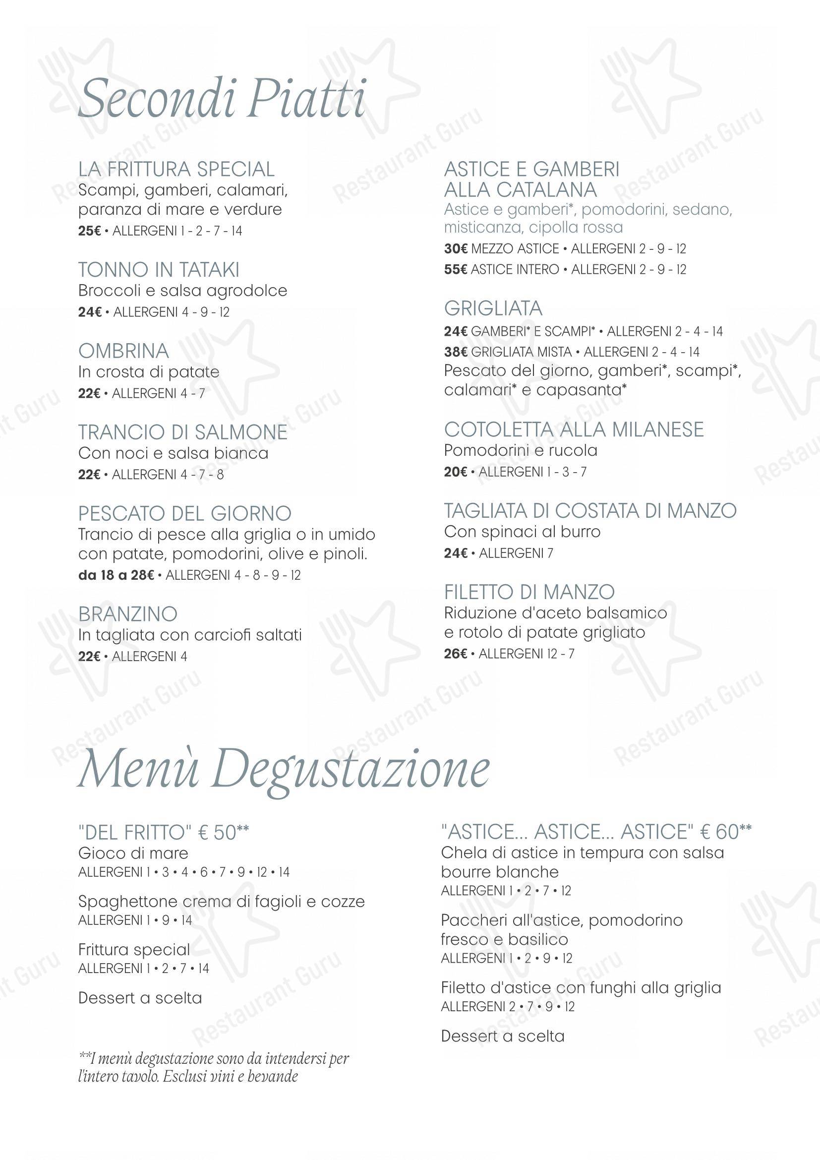 Menu per Ristorante la Guardia ristorante