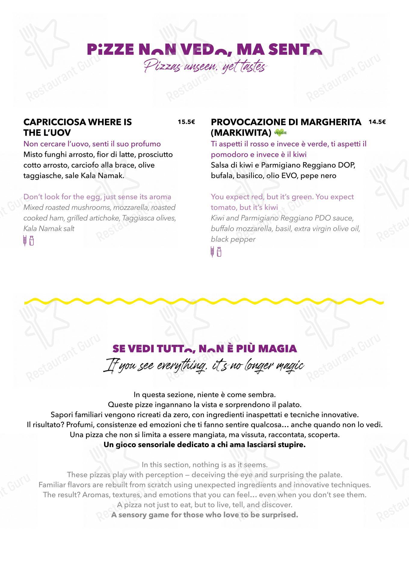 Menu per SLICE ristorante