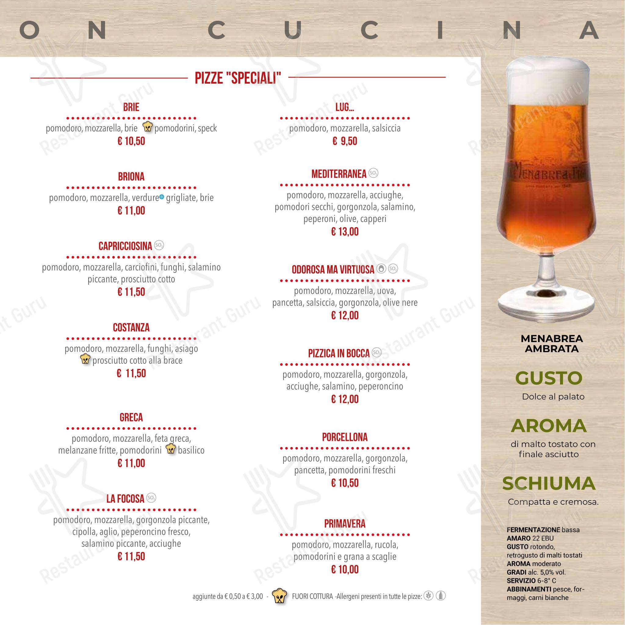 Menu di Spiller Verona - Основное меню