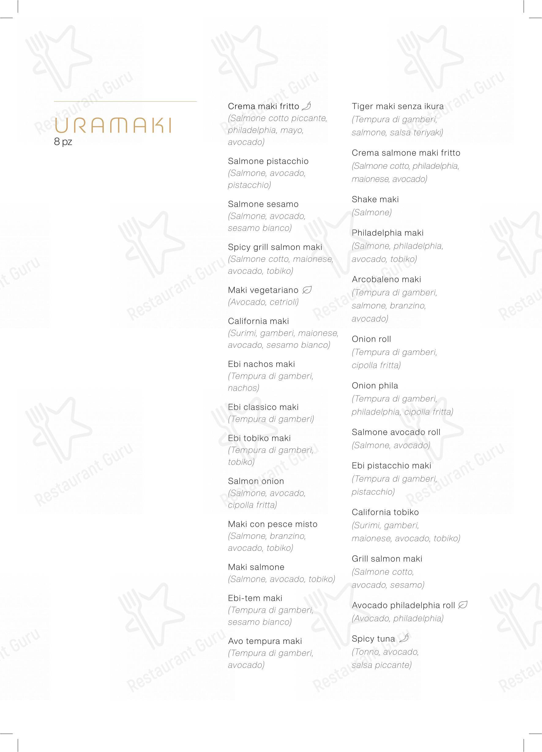 Menu bar per Sushi Ono Brescia in Brescia