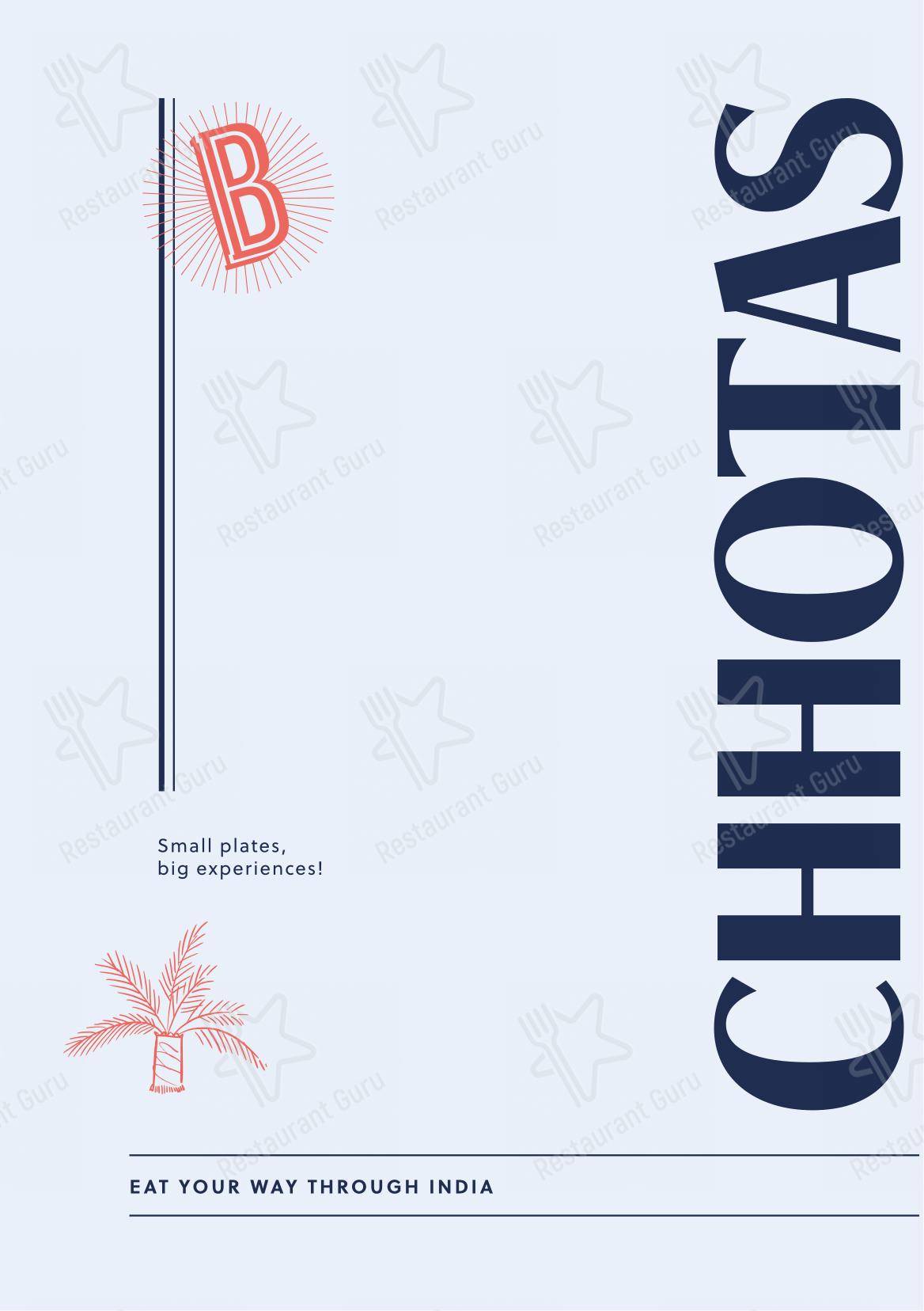 Menu bar for the The Bombay Canteen restaurant