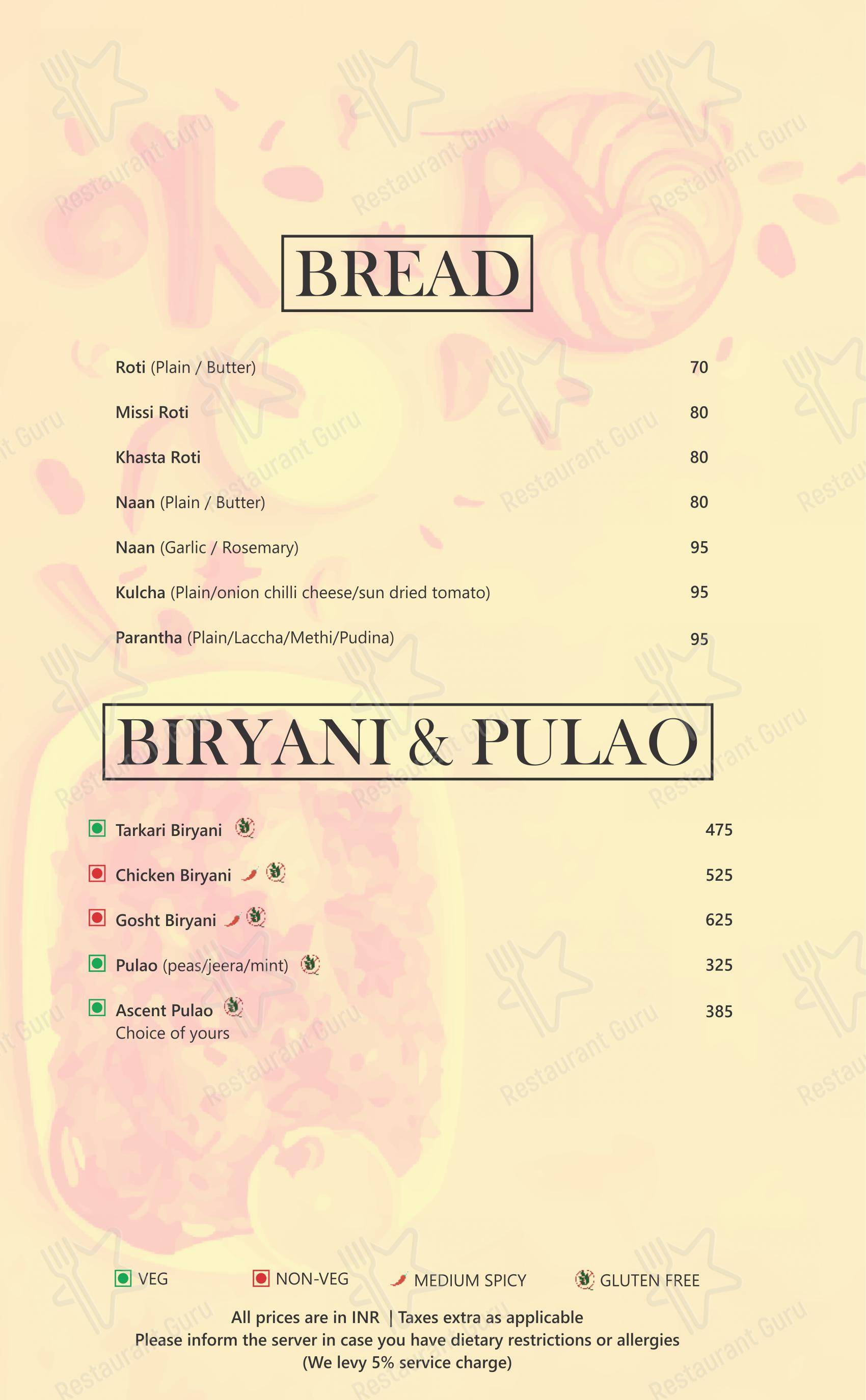 The Culinary Court in Noida - Menu bar