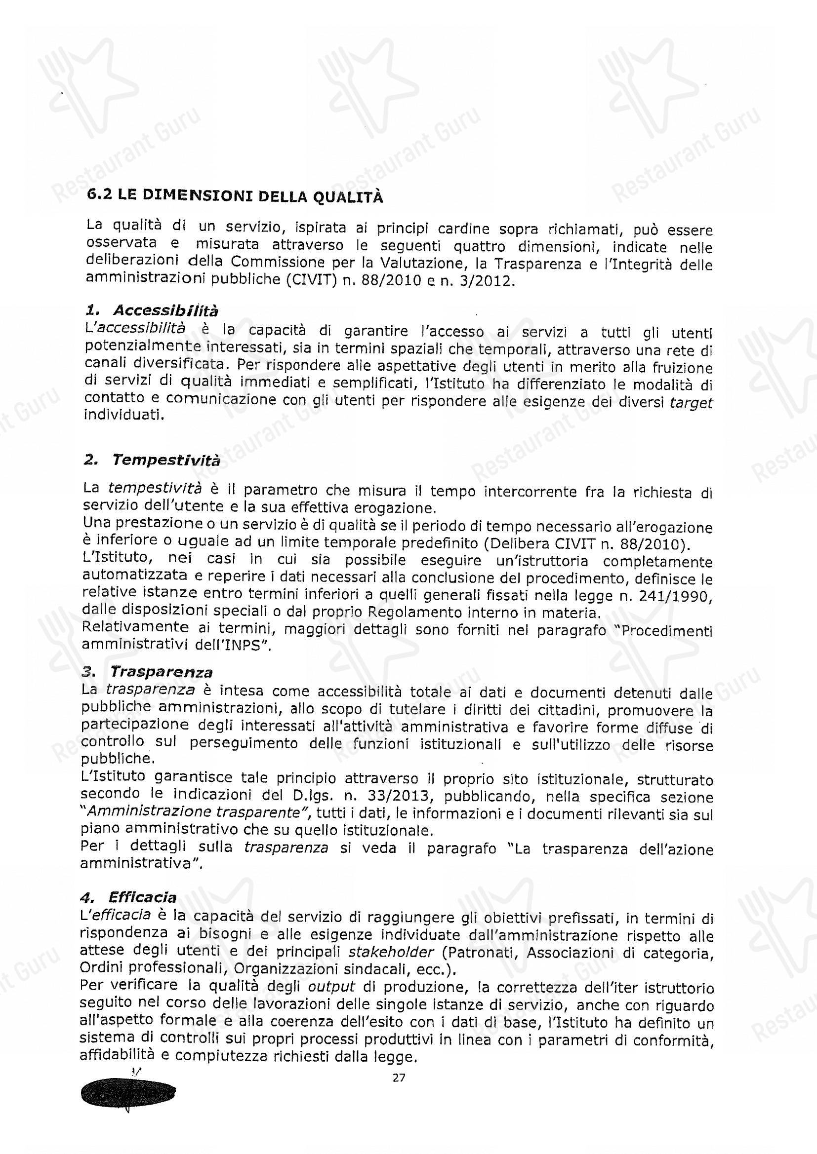 Woods - Centocelle in Roma - Menu bar