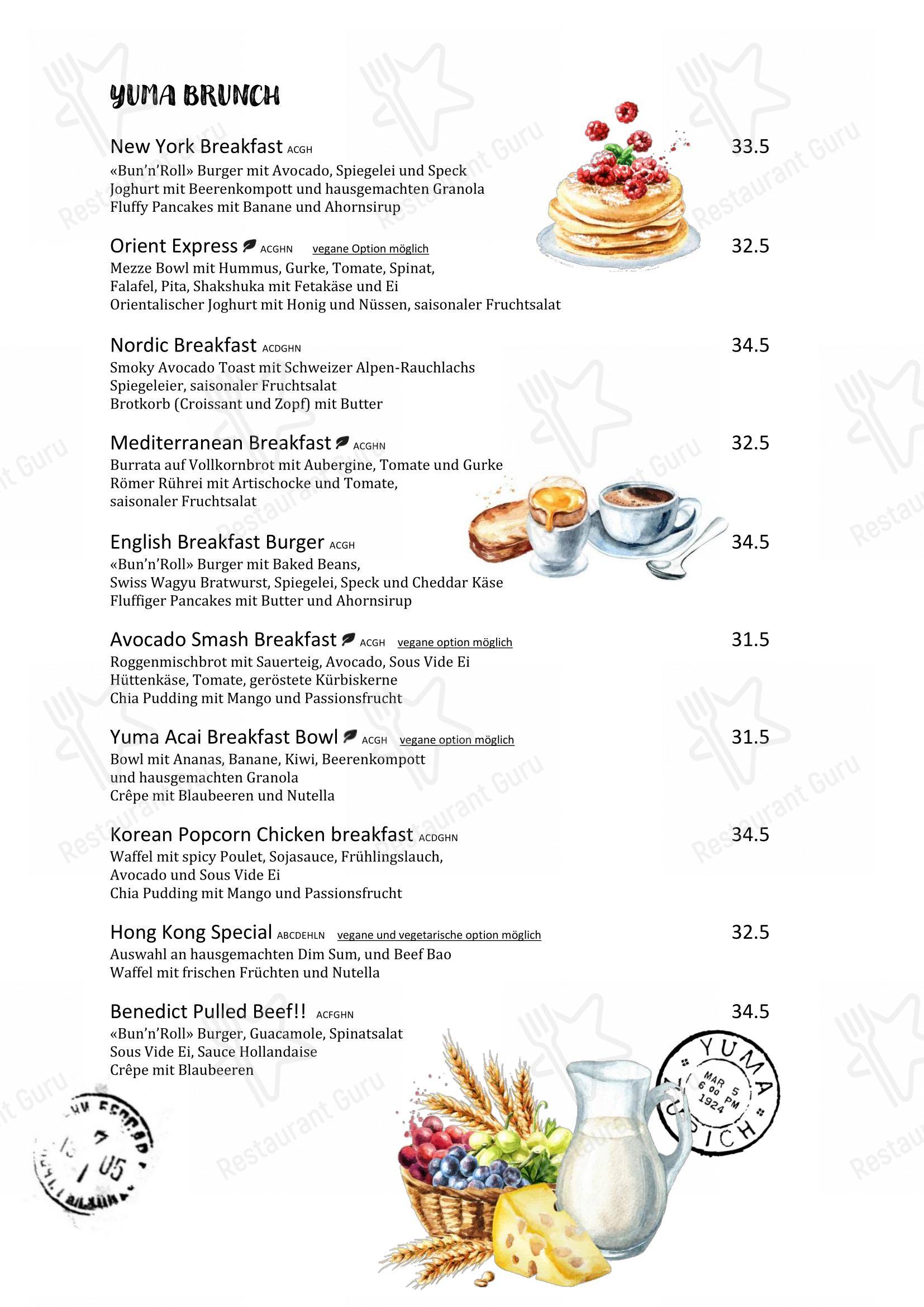 Menu di Yuma - 菜单