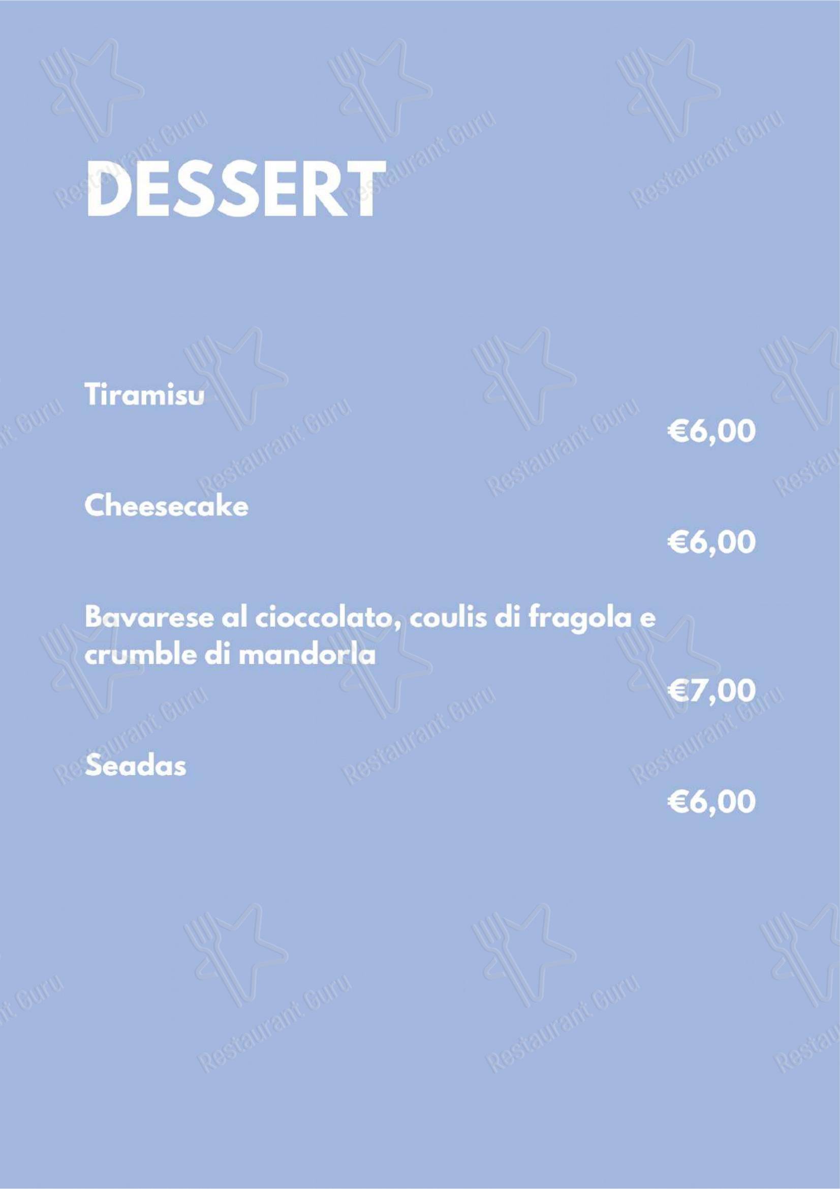 Menu di Kelos Restaurant Olbia - Menu bar