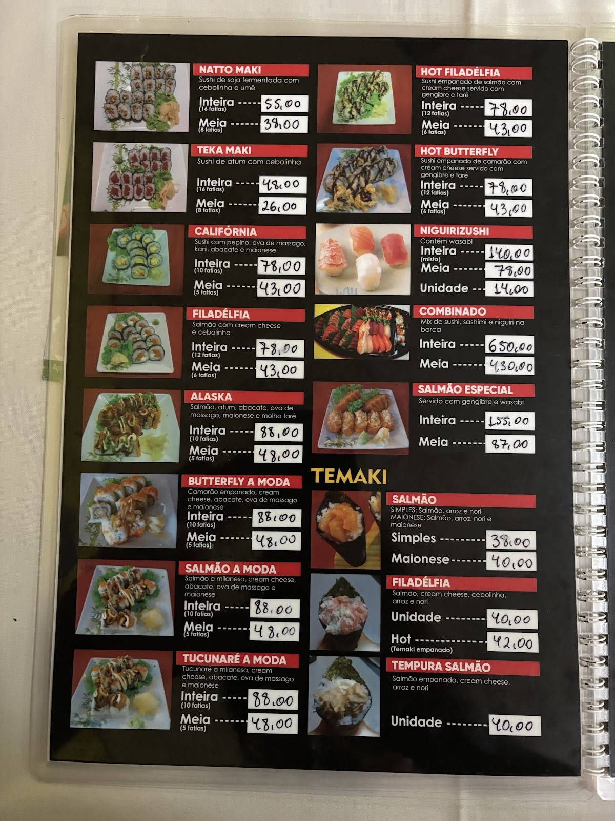 Toyo Comida Oriental cardápio