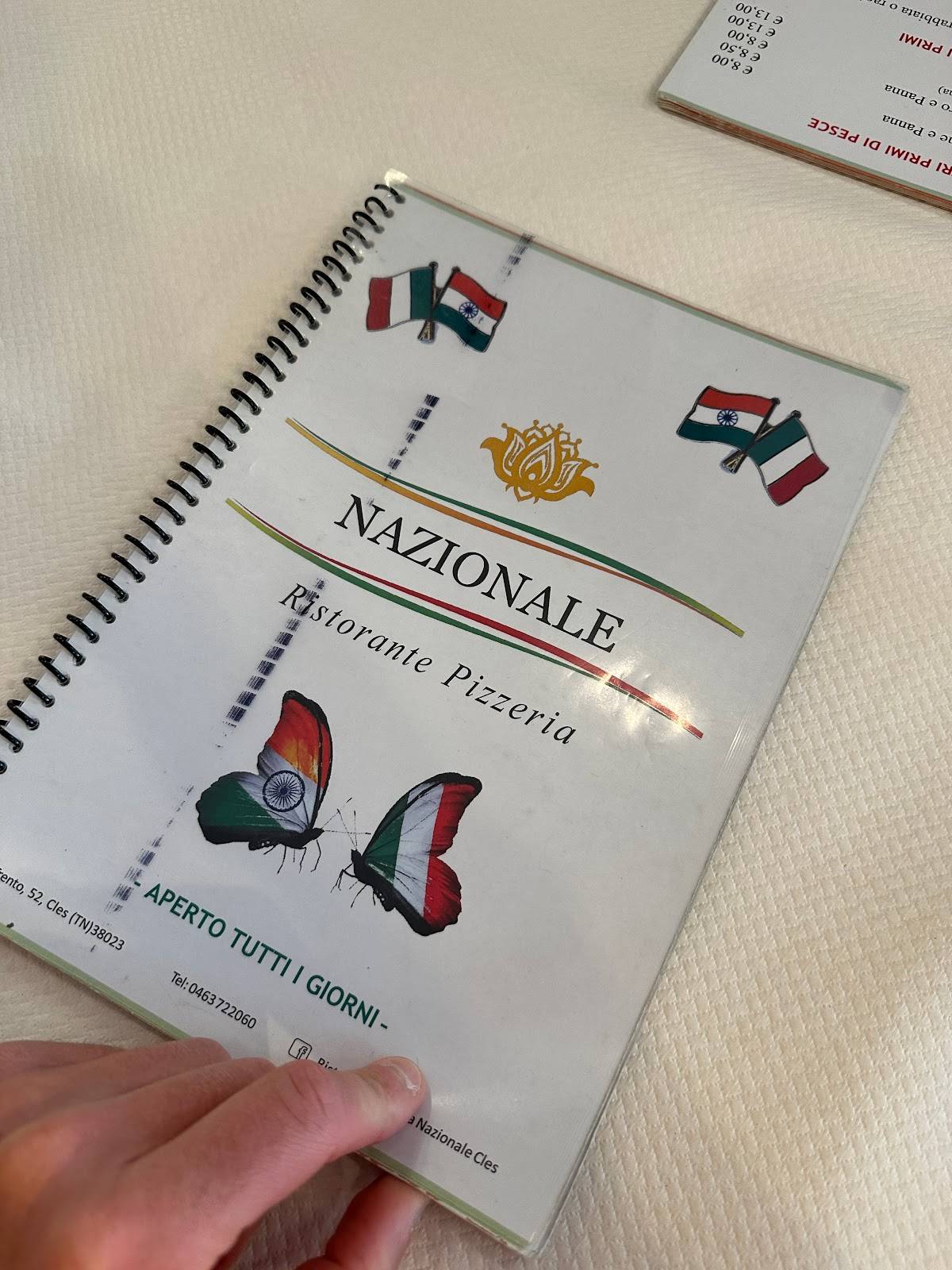 Menu di Ristorante Pizzeria Nazionale 
