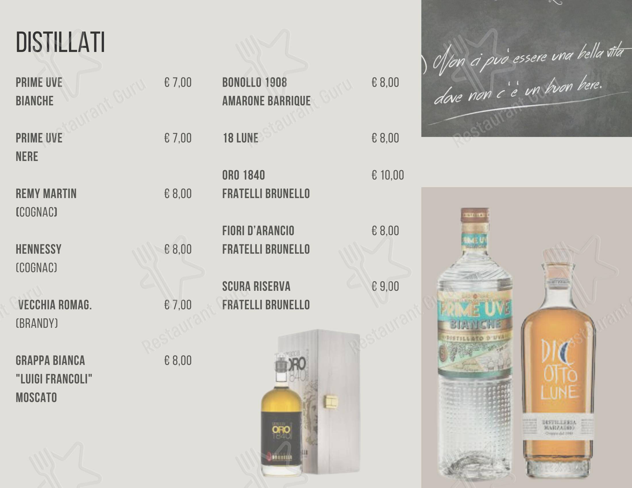 Menu bar per AllEur - Caffè e cucina in Roma