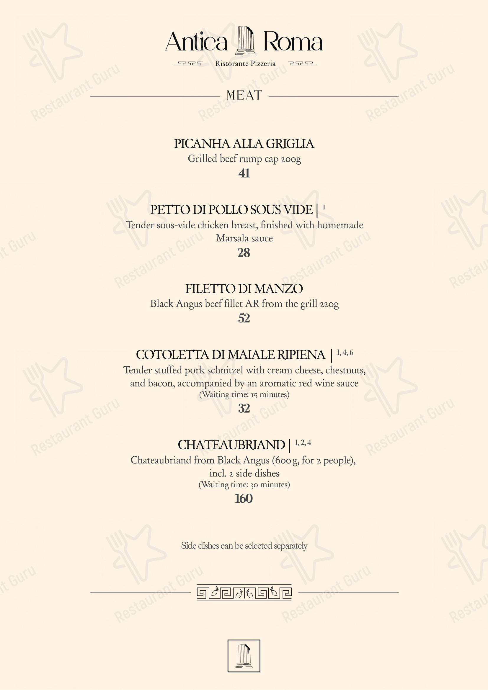 Menu di Antica Roma - Menu