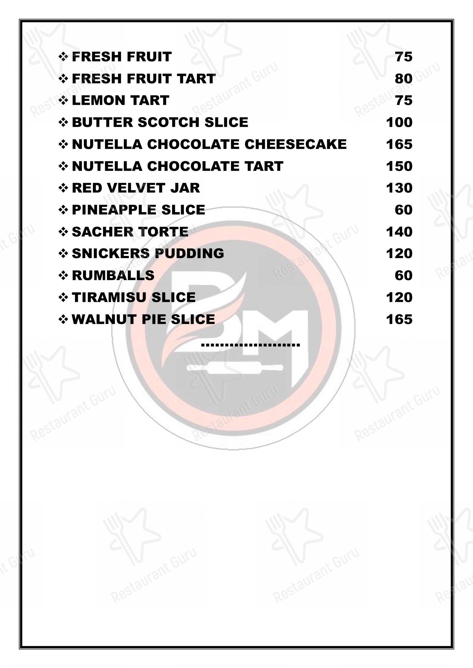 Bake Masters in Dehradun - 菜单