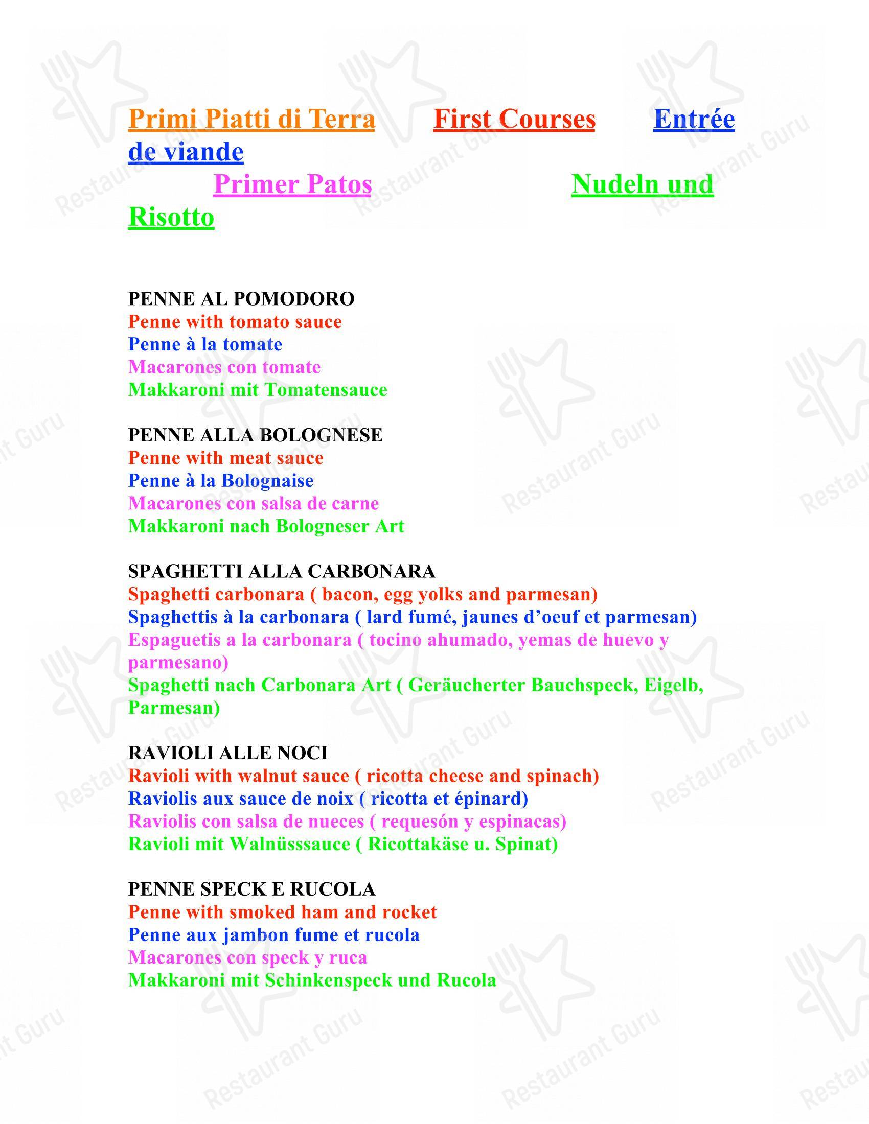 Menu di Bar Trattoria Silvia e Claudia - Menu