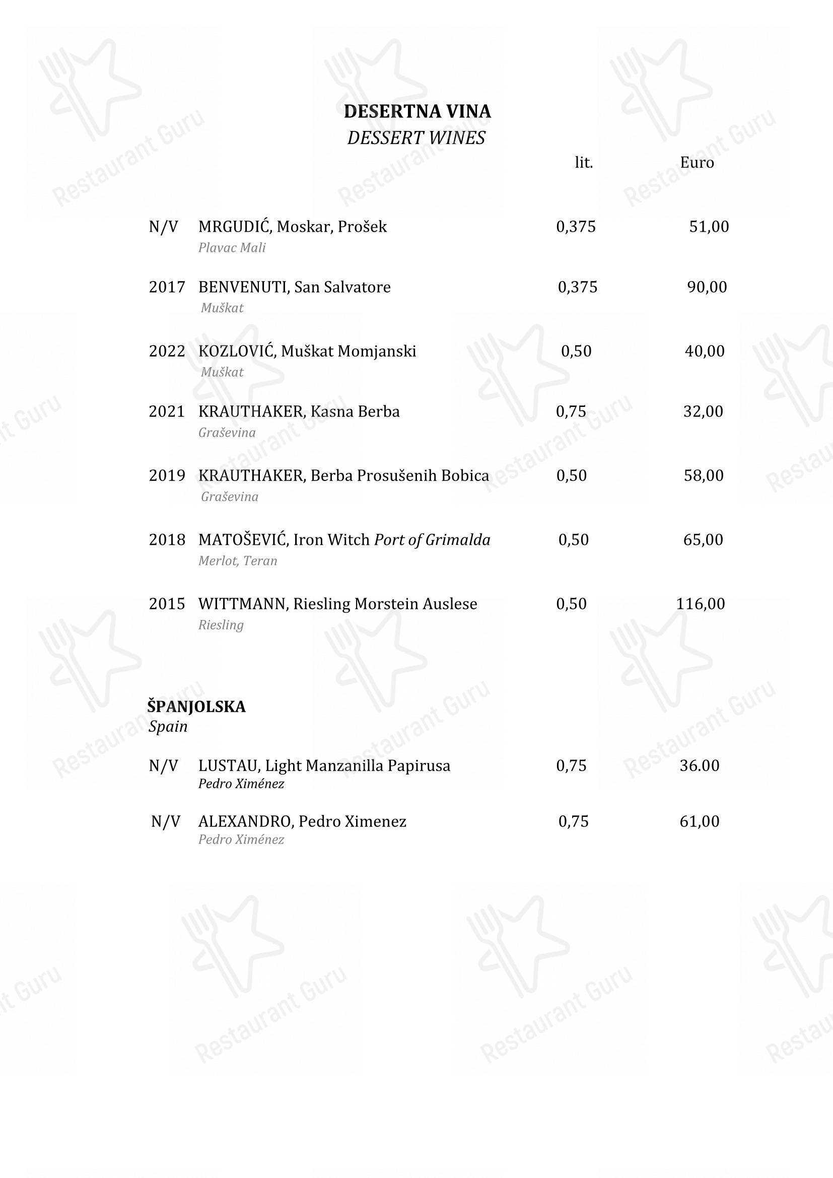 Boskinac in Novaglia - Menu bar